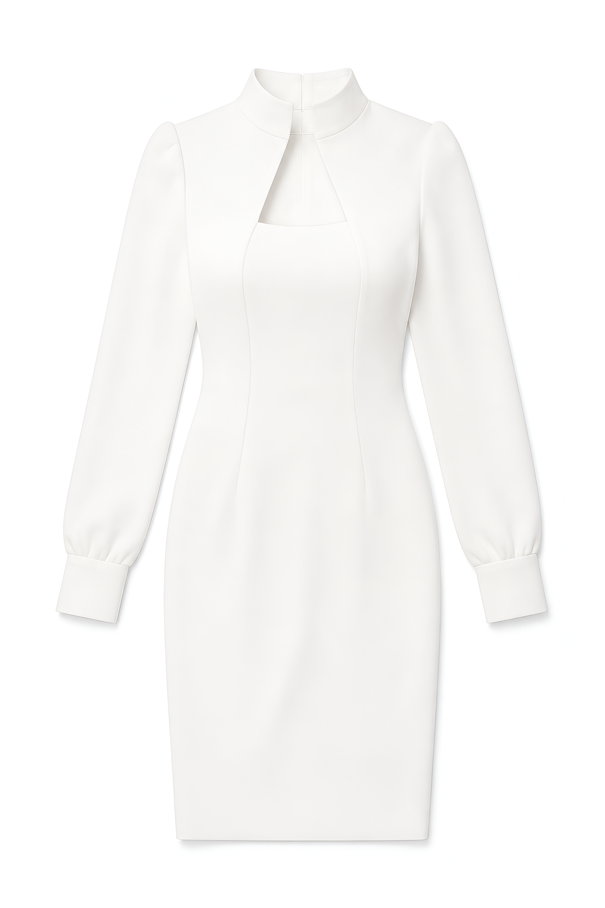 Cutout Stand-Collar Sheath Dress