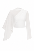 Fluid One‑Shoulder Cape Top