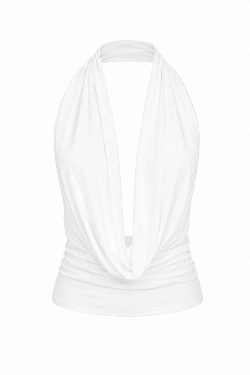 Silk Halter Drape Top