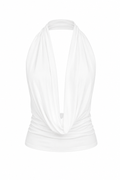 Silk Halter Drape Top