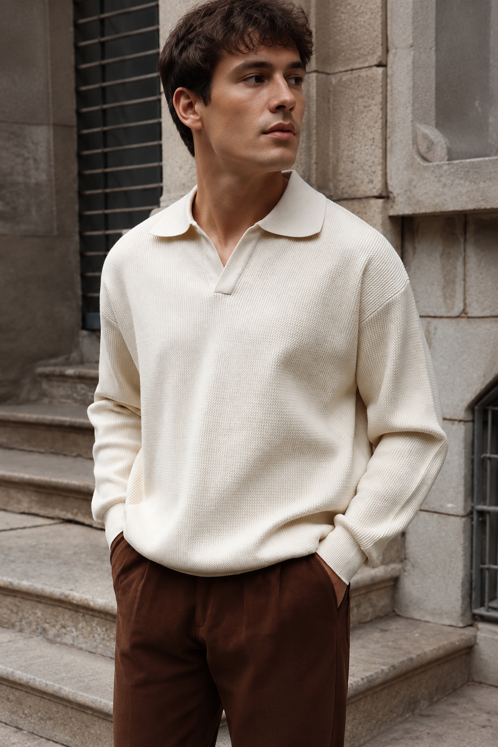 V-Neck Full Sleeves Polo