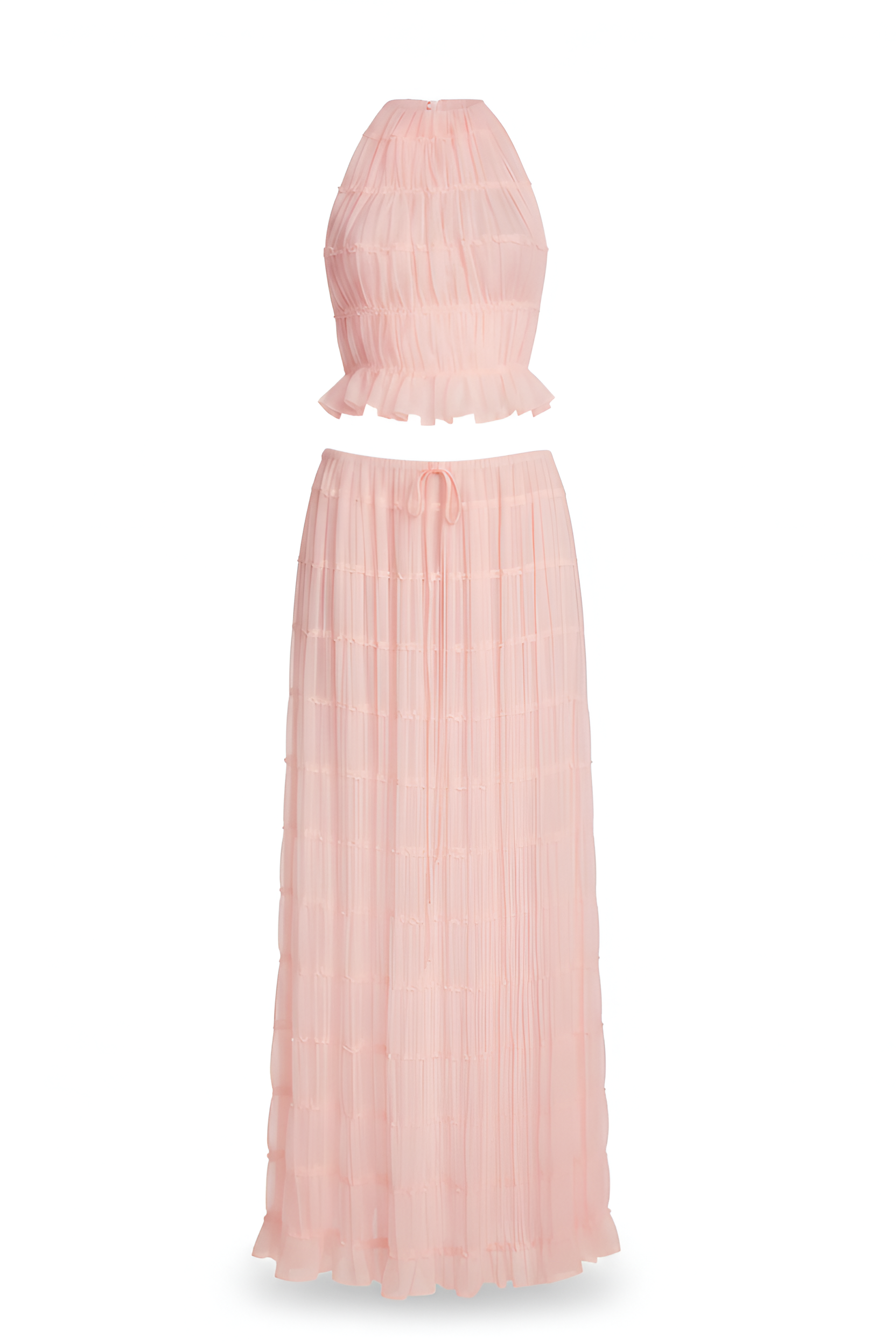 Soft‑Draped Halter Skirt Set