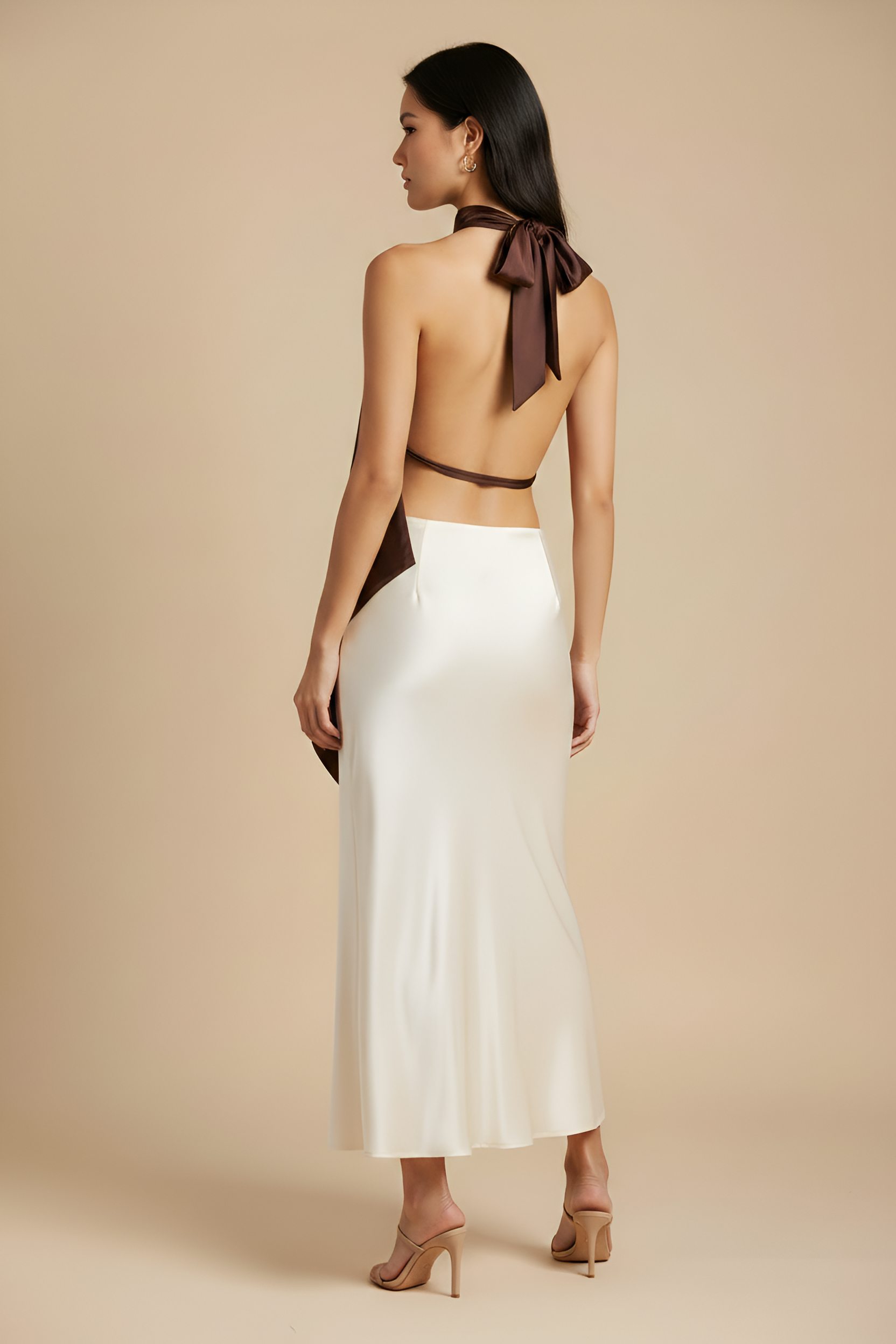 Silk Halter Drape Top