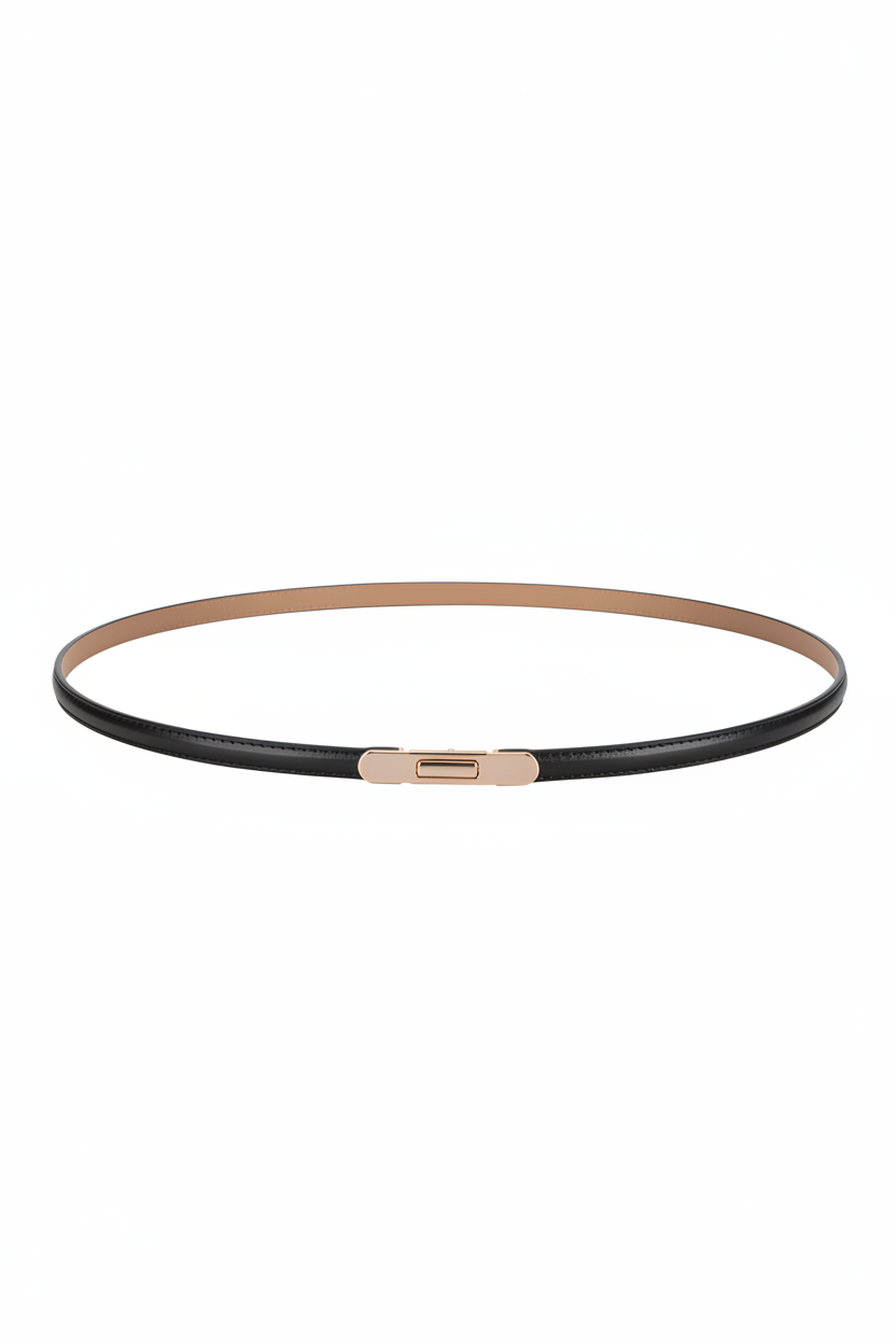 Black Belt — Rose Gold Pill Clasp Buckle