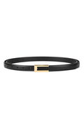 Minimal Golden-Buckle Adjustable Belt