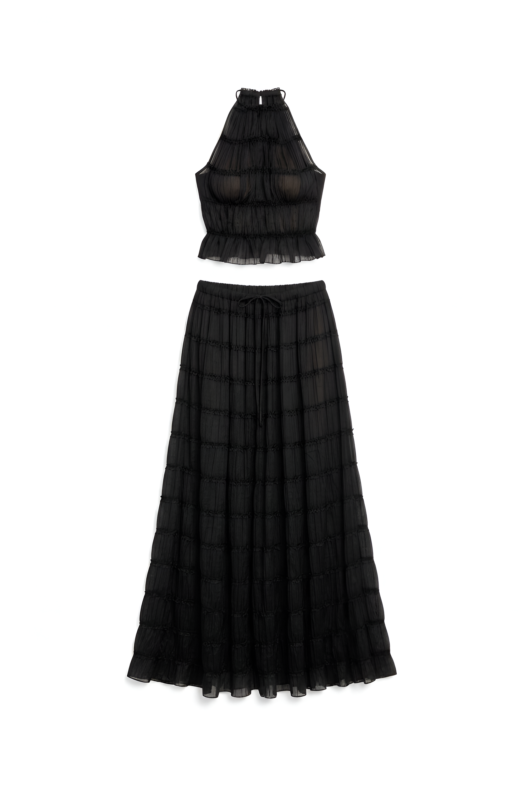 Soft‑Draped Halter Skirt Set