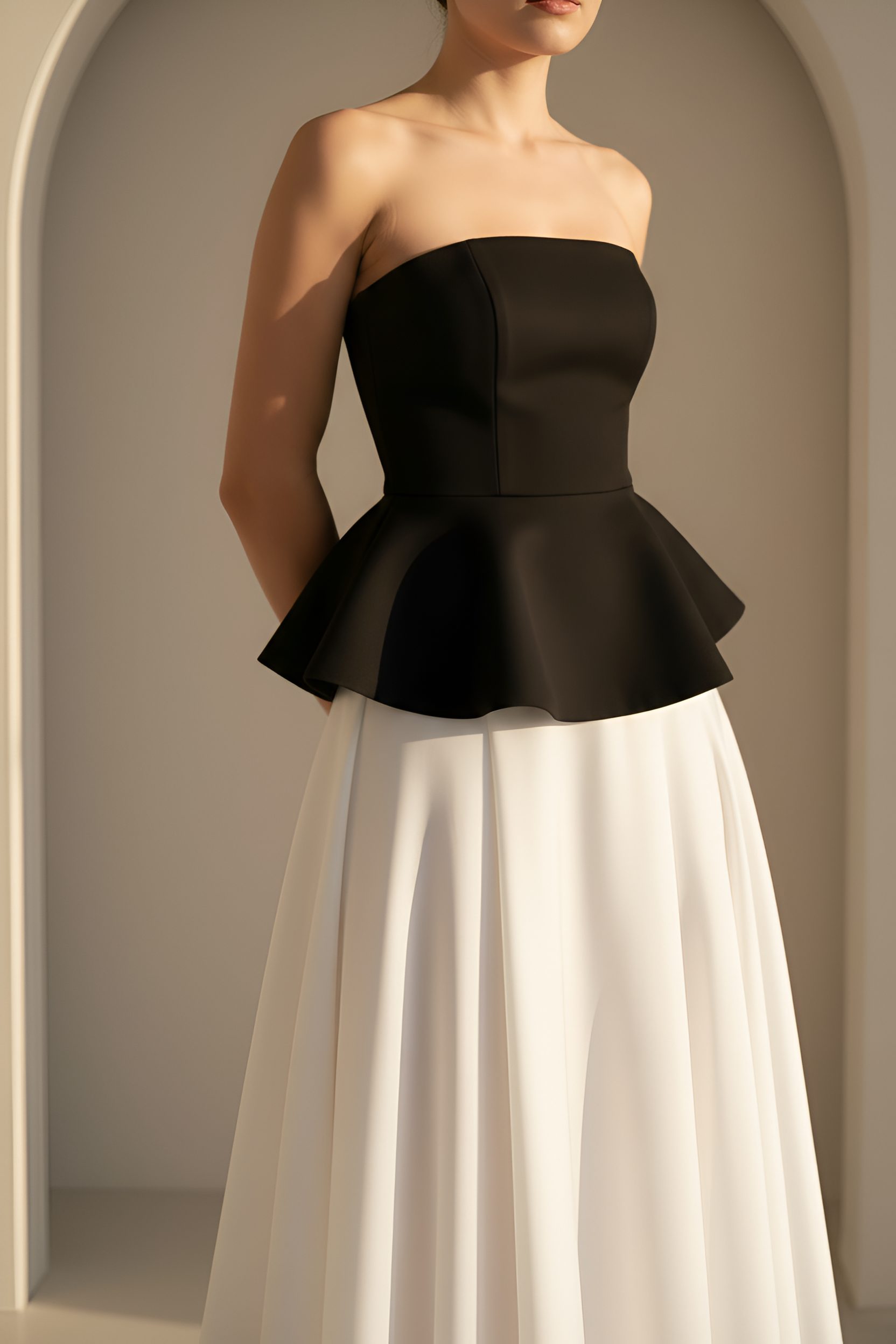 White Pleated Long Skirt