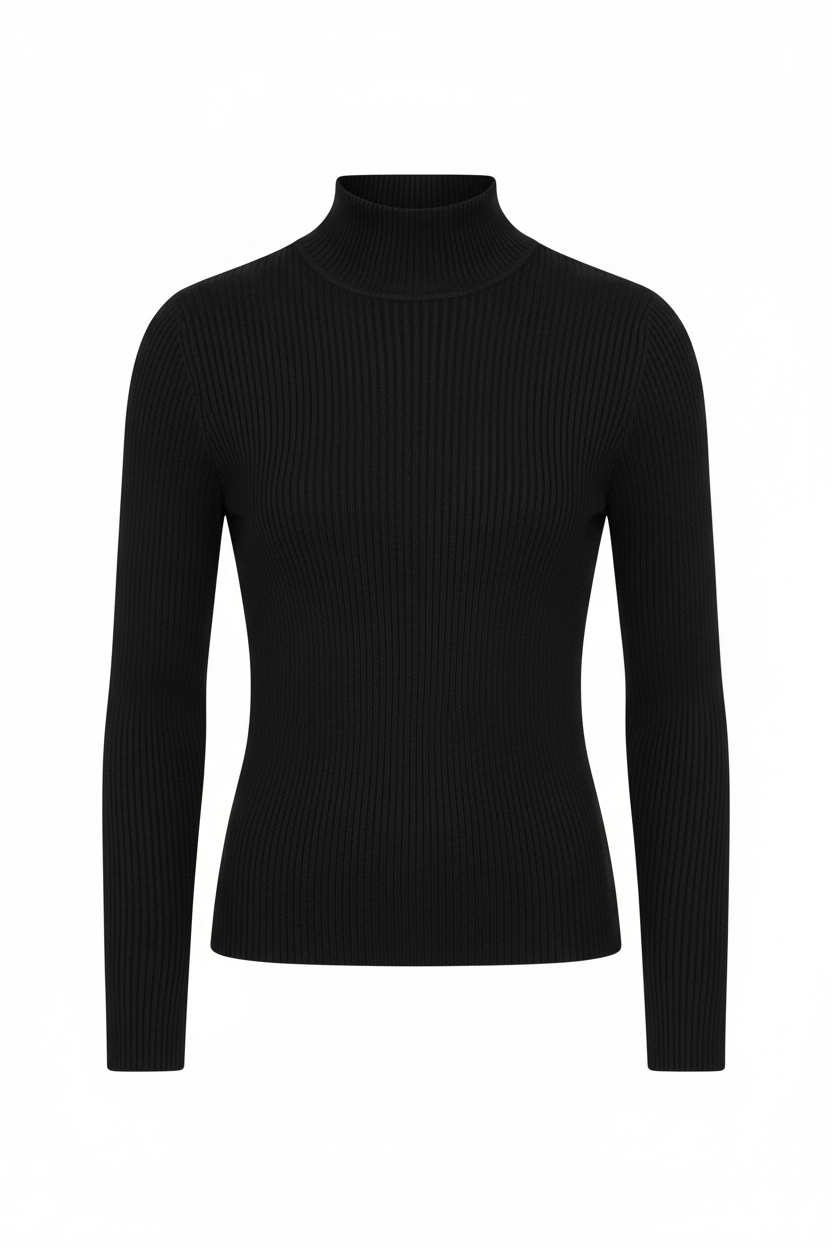 Black Turtleneck Flat-lay