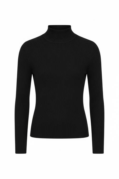 Black Turtleneck Flat-lay