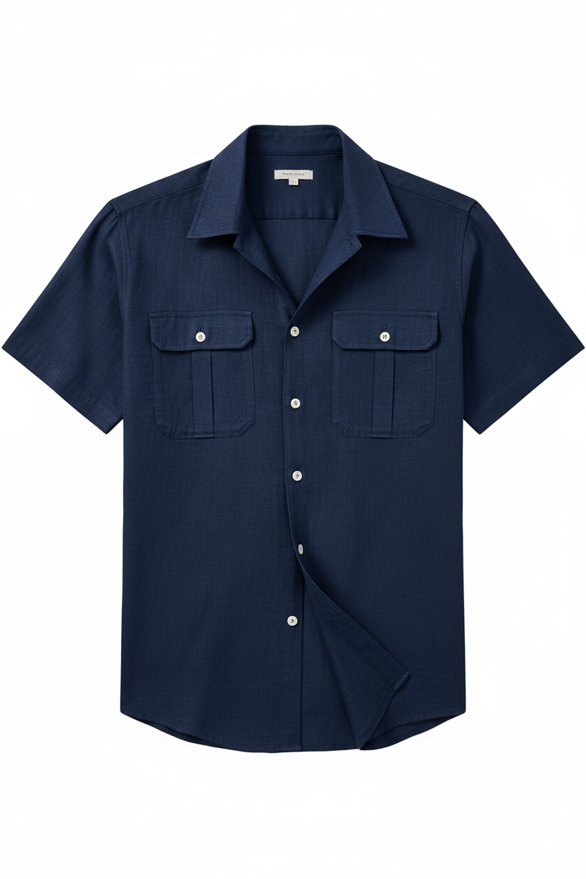 Savile Linen Short‑Sleeve Shirt