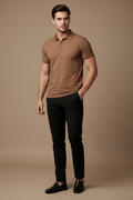 Knit Based Buttoned Polo