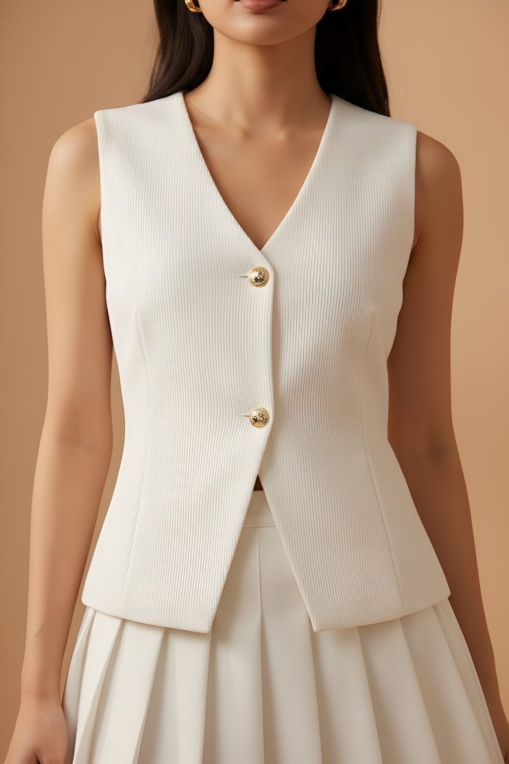 Savoy Minimalist White Vest