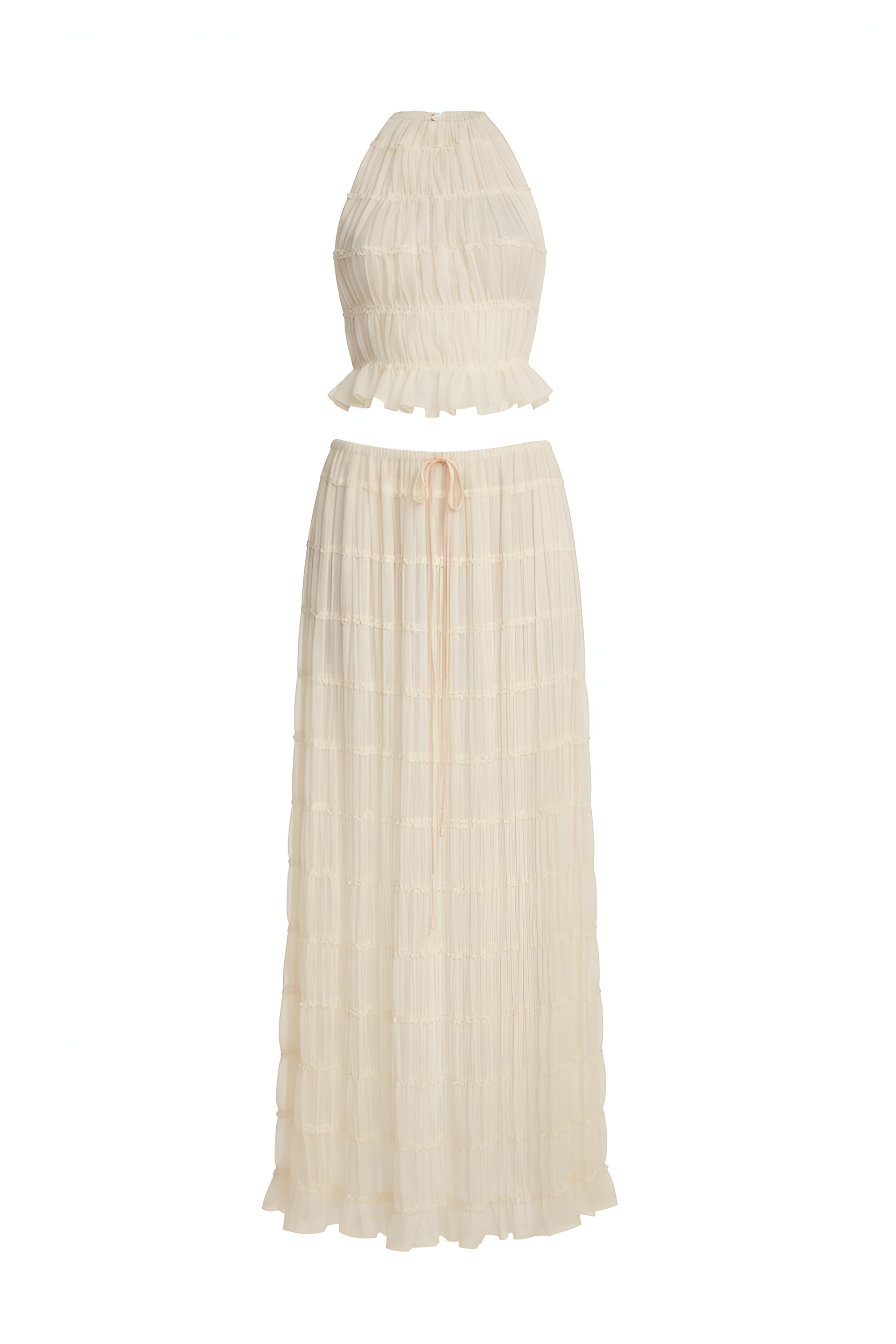 Soft‑Draped Halter Skirt Set
