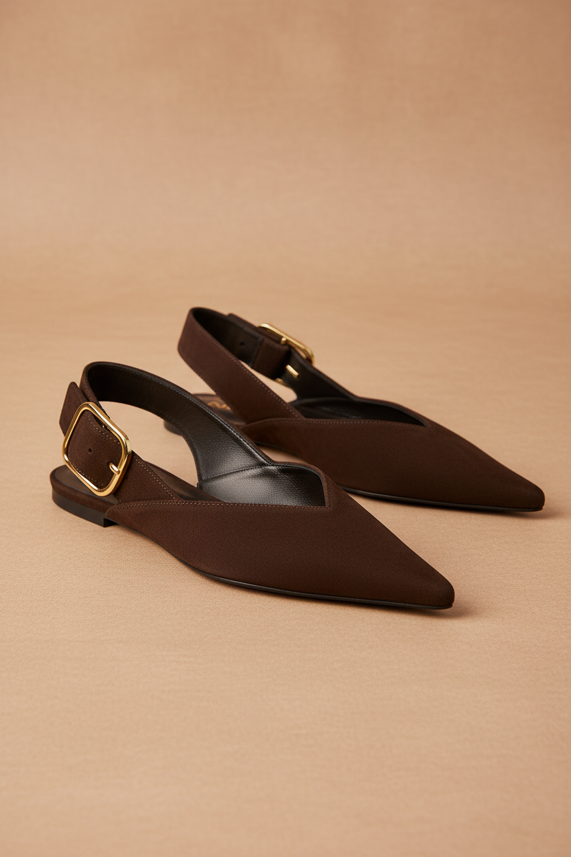 Dark Brown Slingback — Editorial Shot