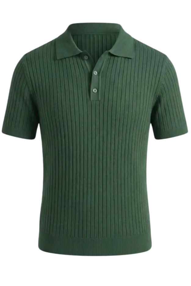 Knit Button-Placket Polo