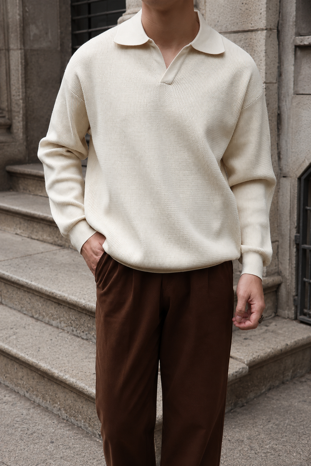 V-Neck Full Sleeves Polo