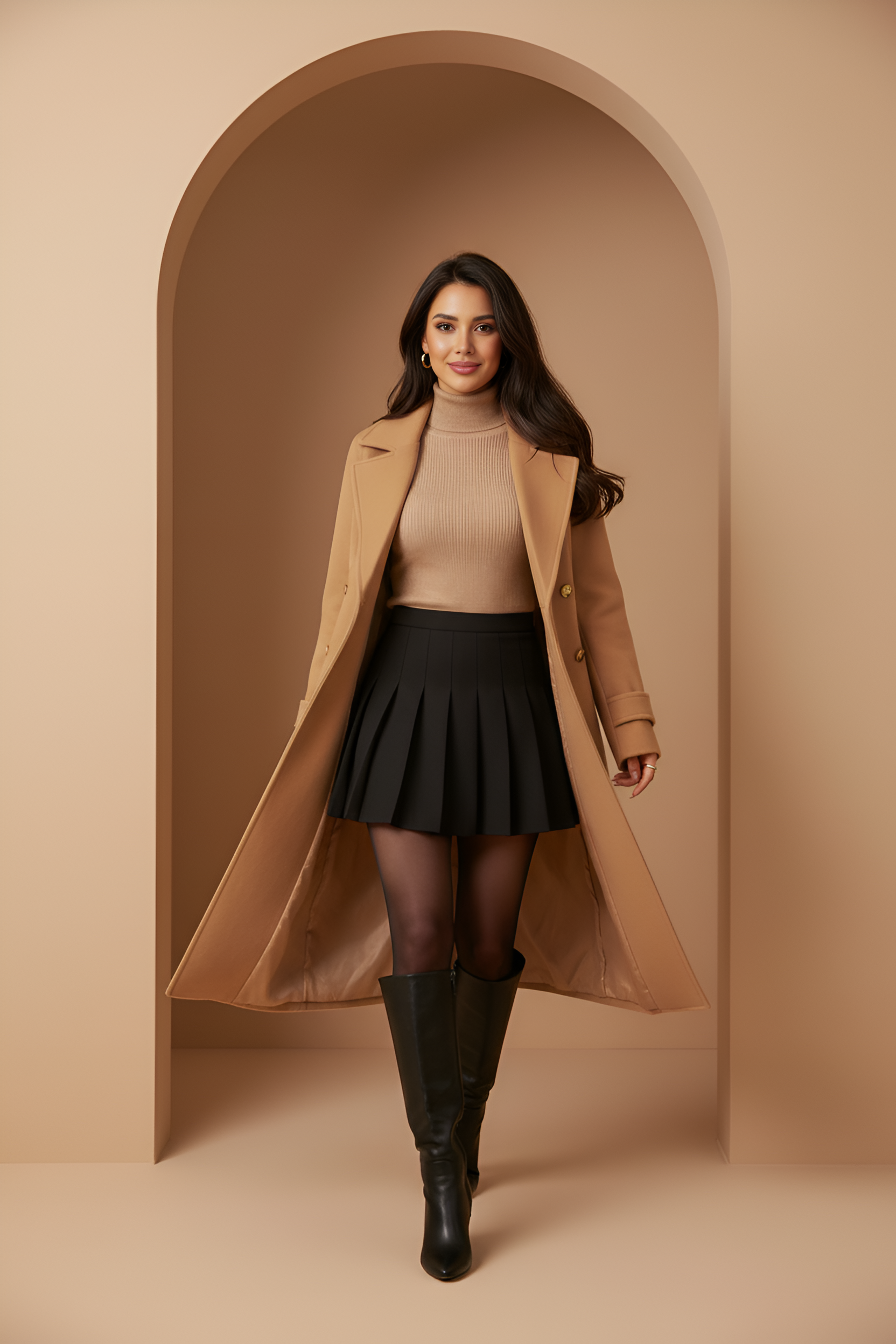 Vintage Black Pleated Skirt