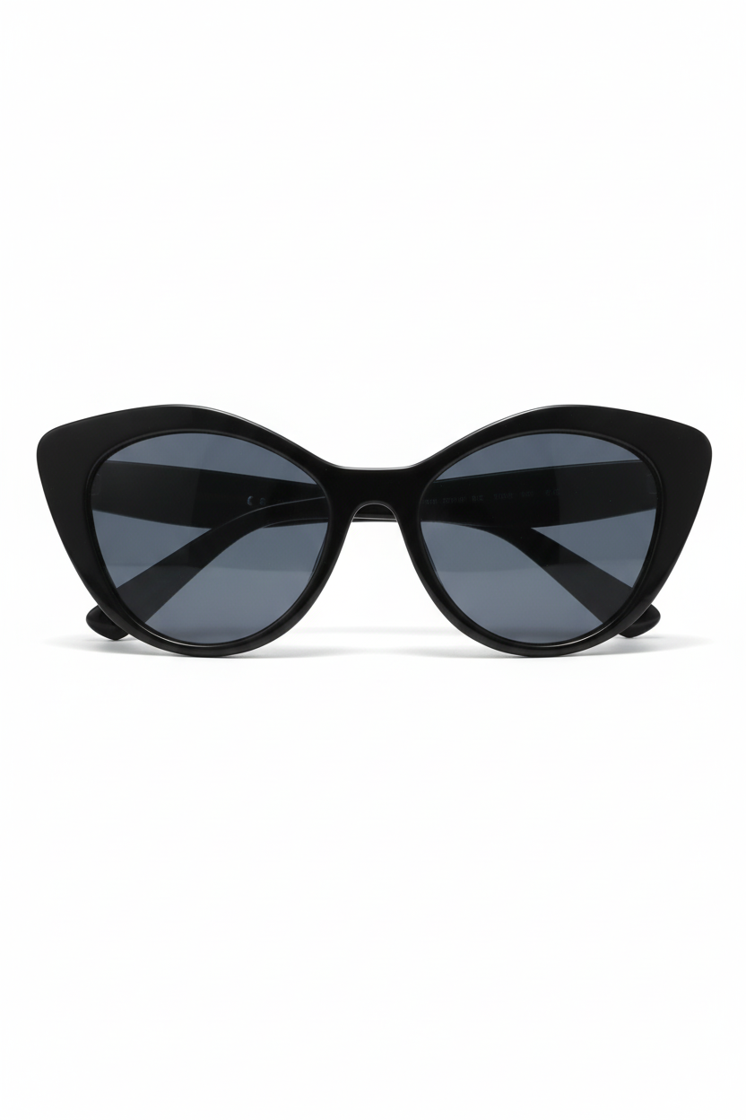 Flat Lay — Black Cat-Eye Sunglasses