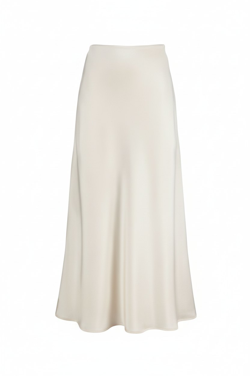 Flat Lay — Cream Satin Skirt
