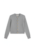 Buttoned Long‑Sleeve Cable Cardigan