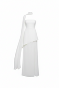 Sculpted Strapless Slit Gown