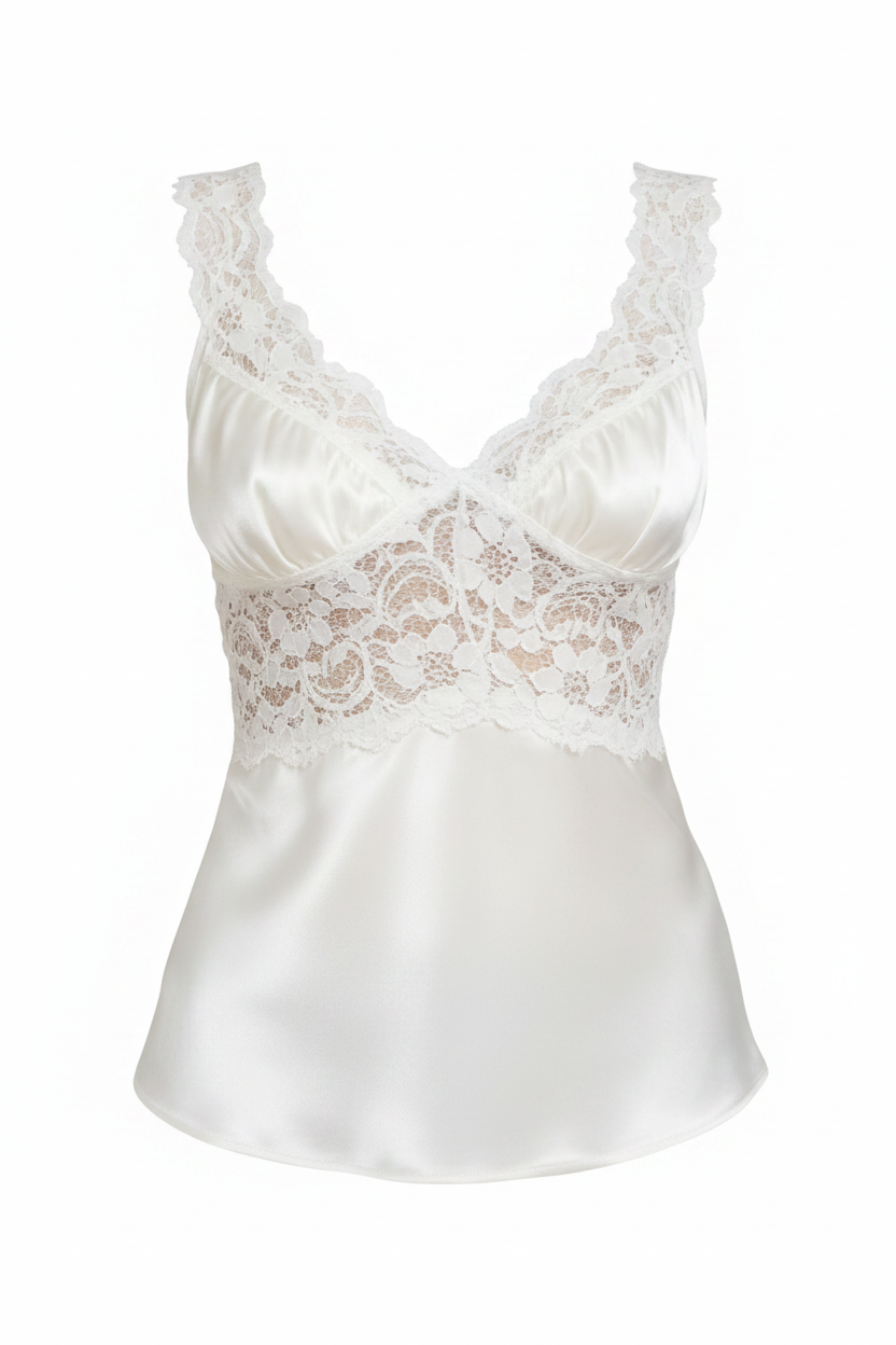 Silk Lace Trim Camisole