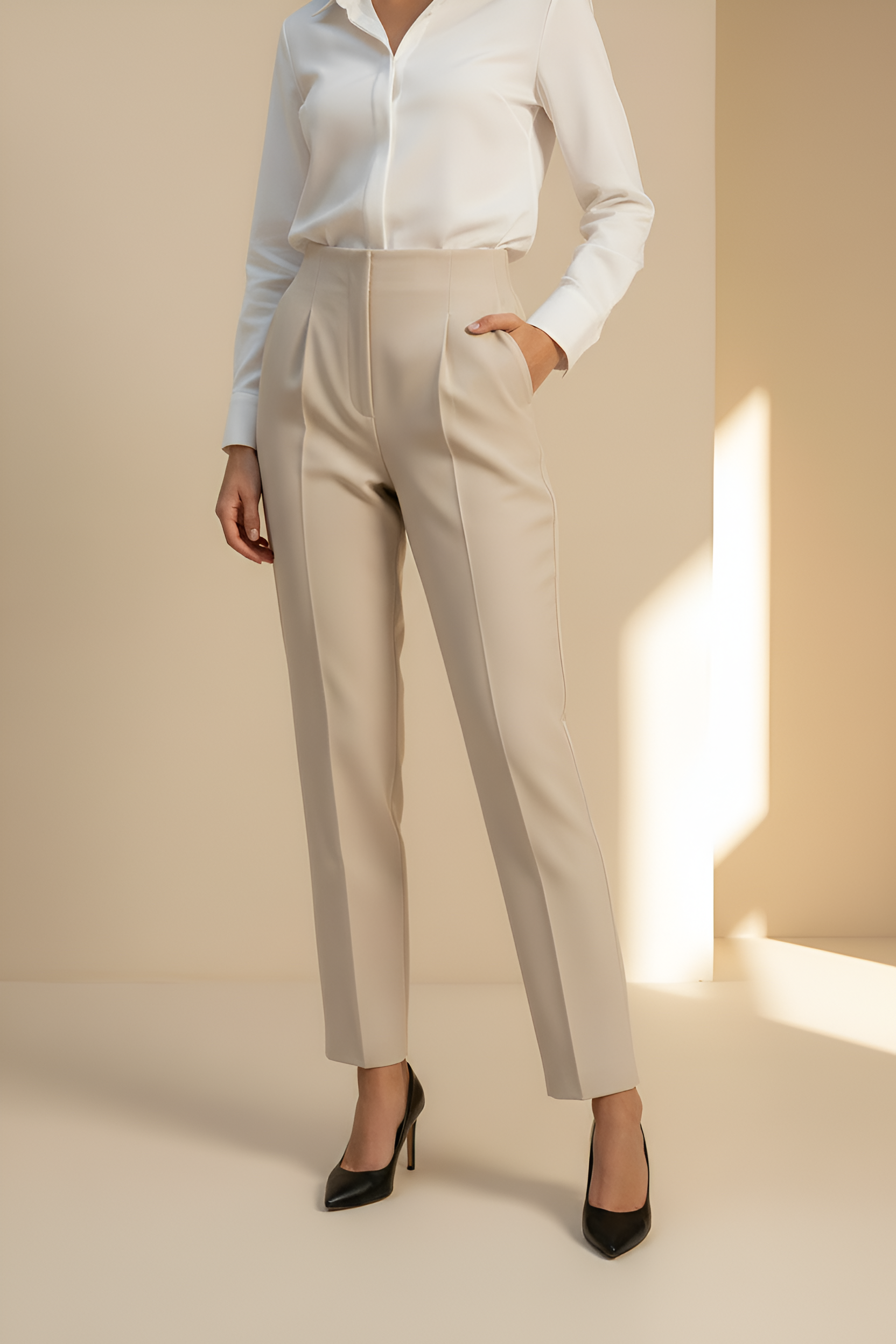 High Waist Straight Pants