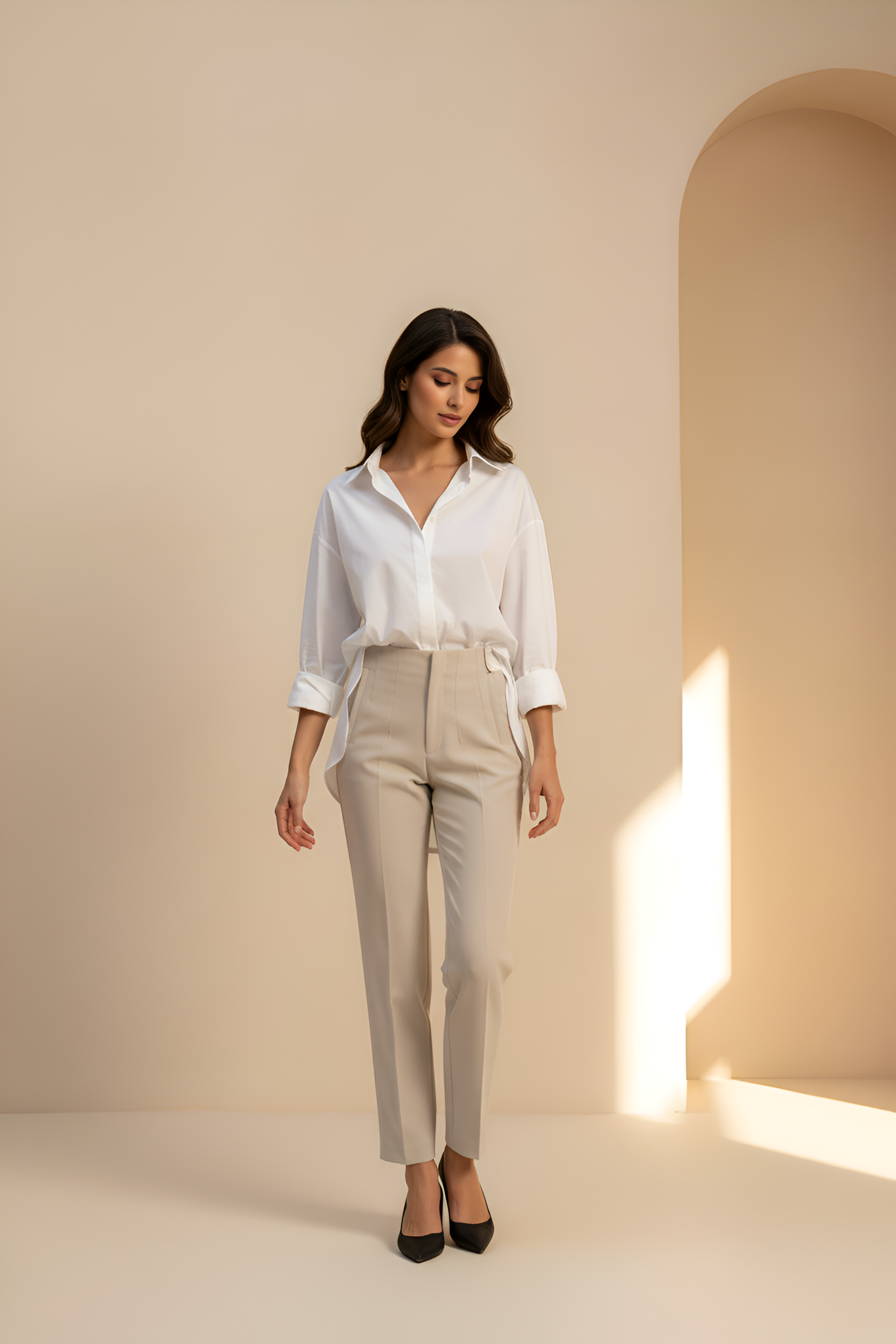 High Waist Straight Pants