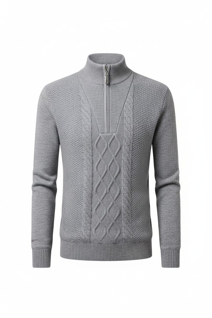 Soft Textured Zip Up Sweater