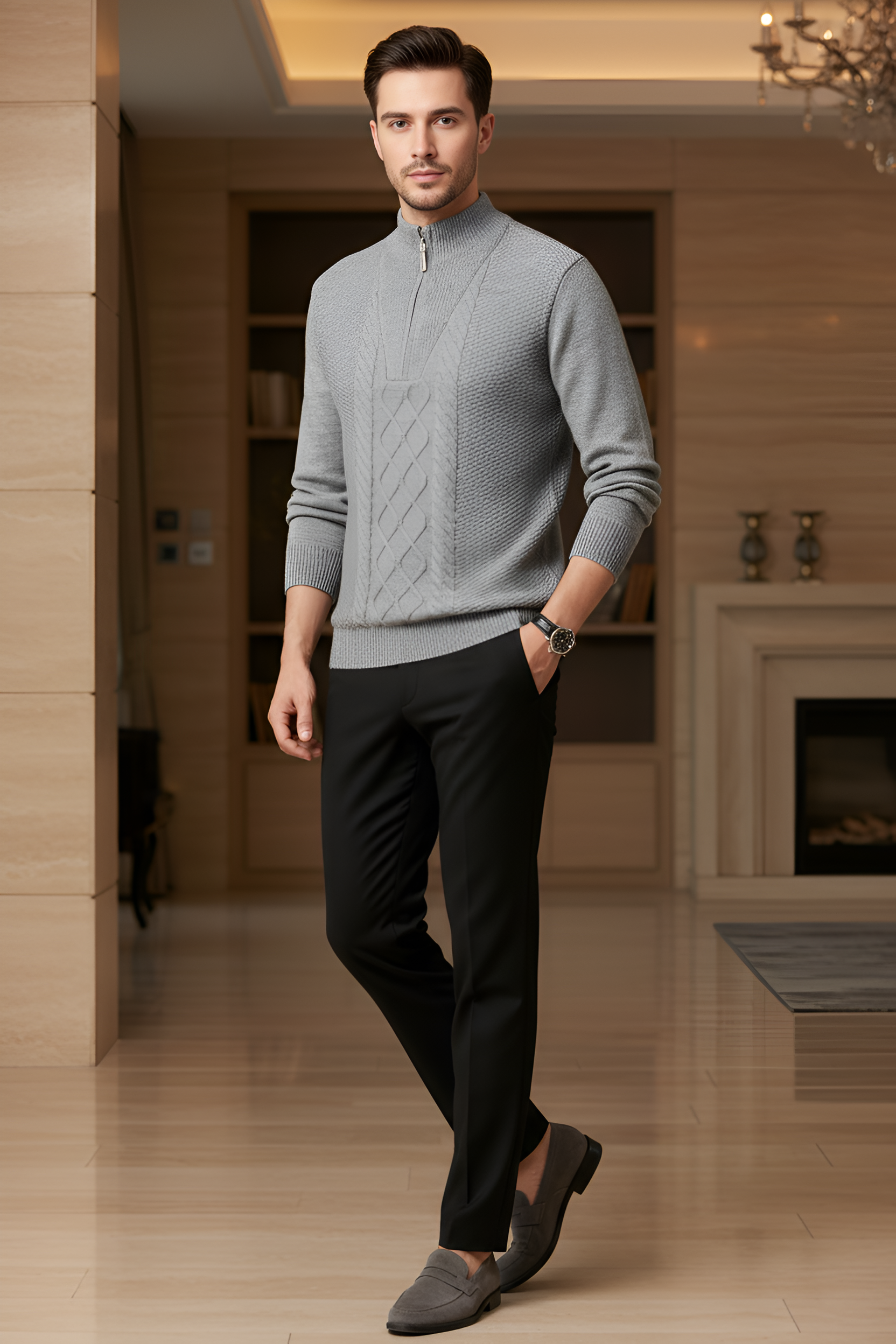 Soft Textured Zip Up