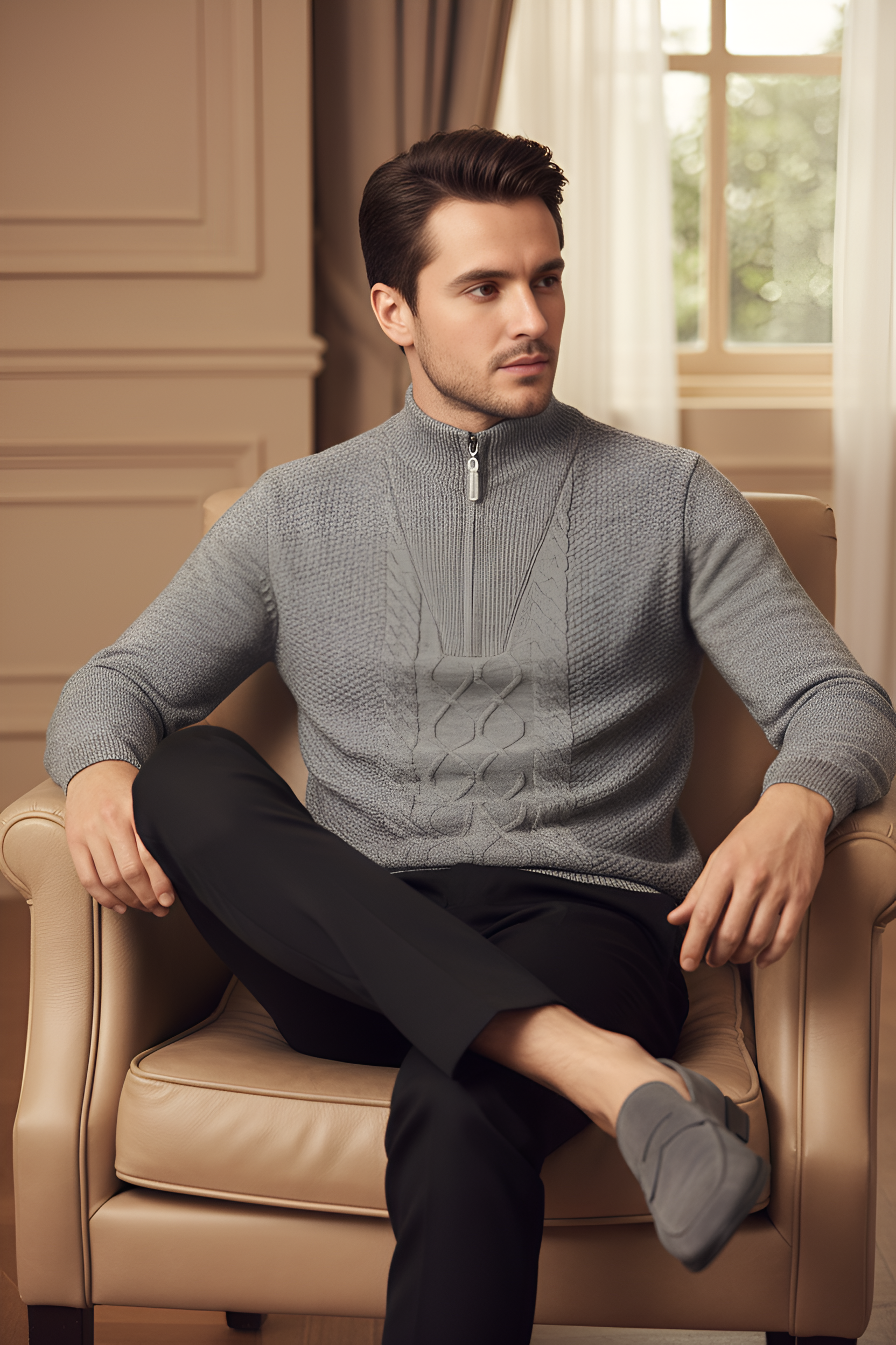 Soft Textured Zip Up