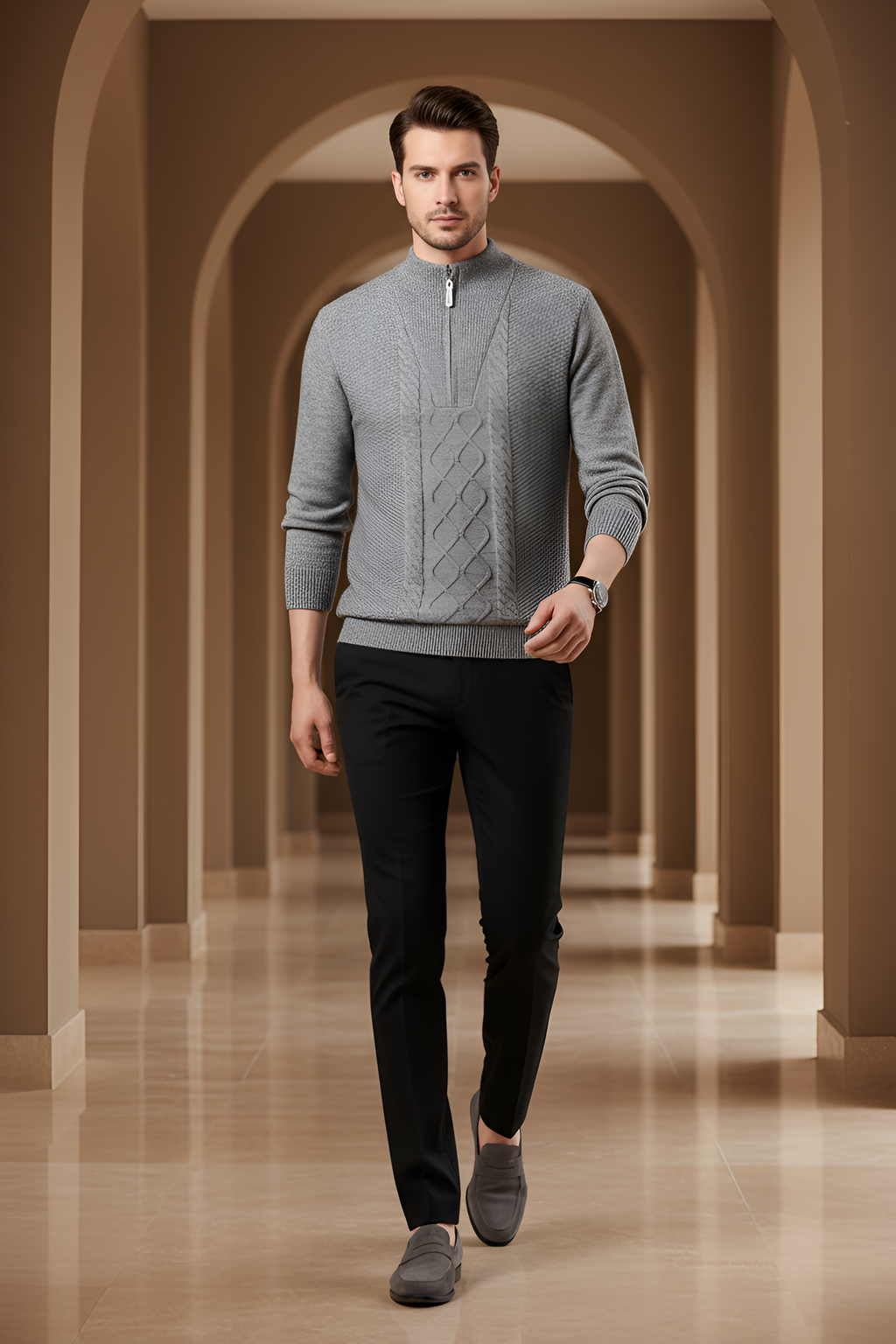 Soft Textured Zip Up