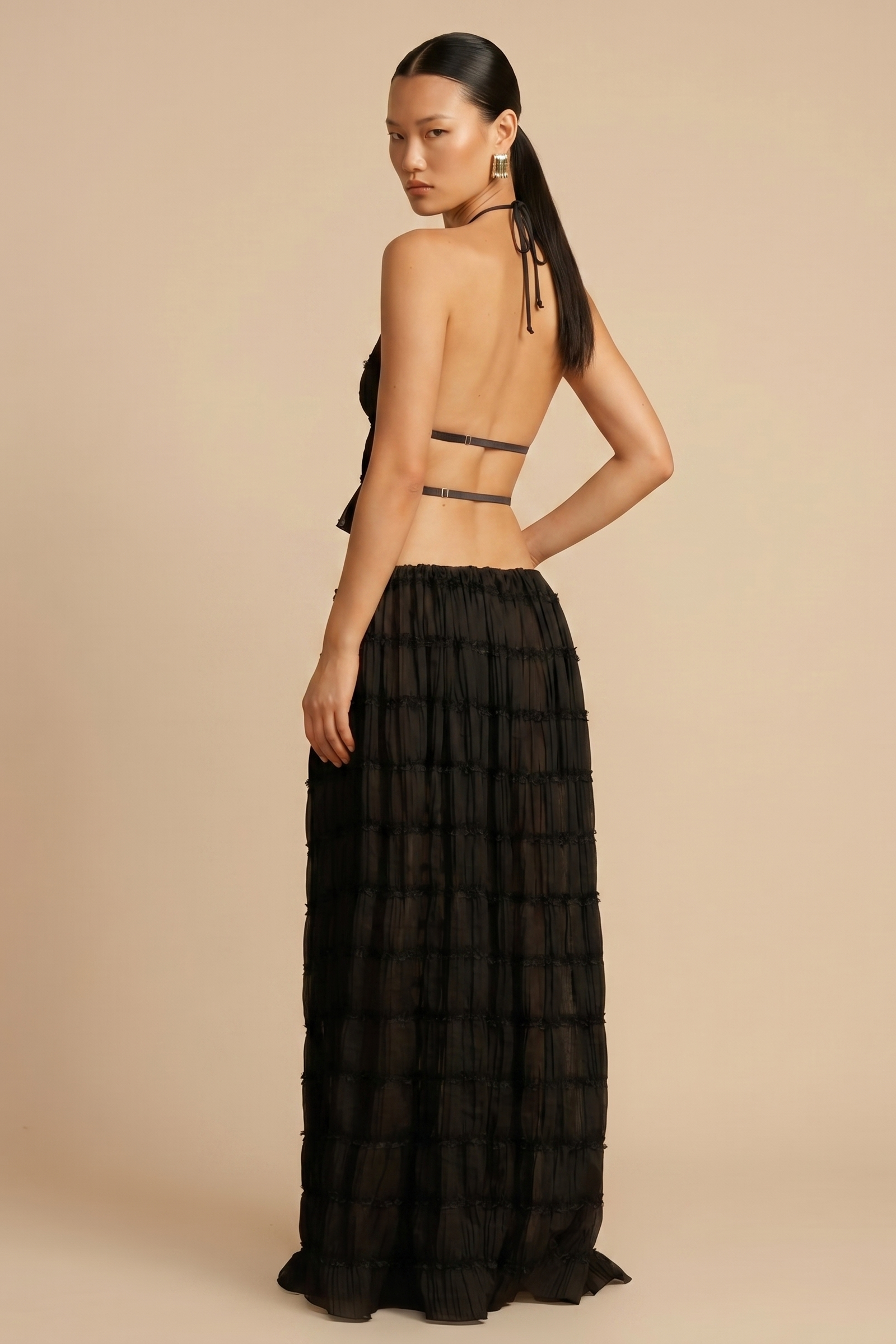 Soft‑Draped Halter Skirt Set