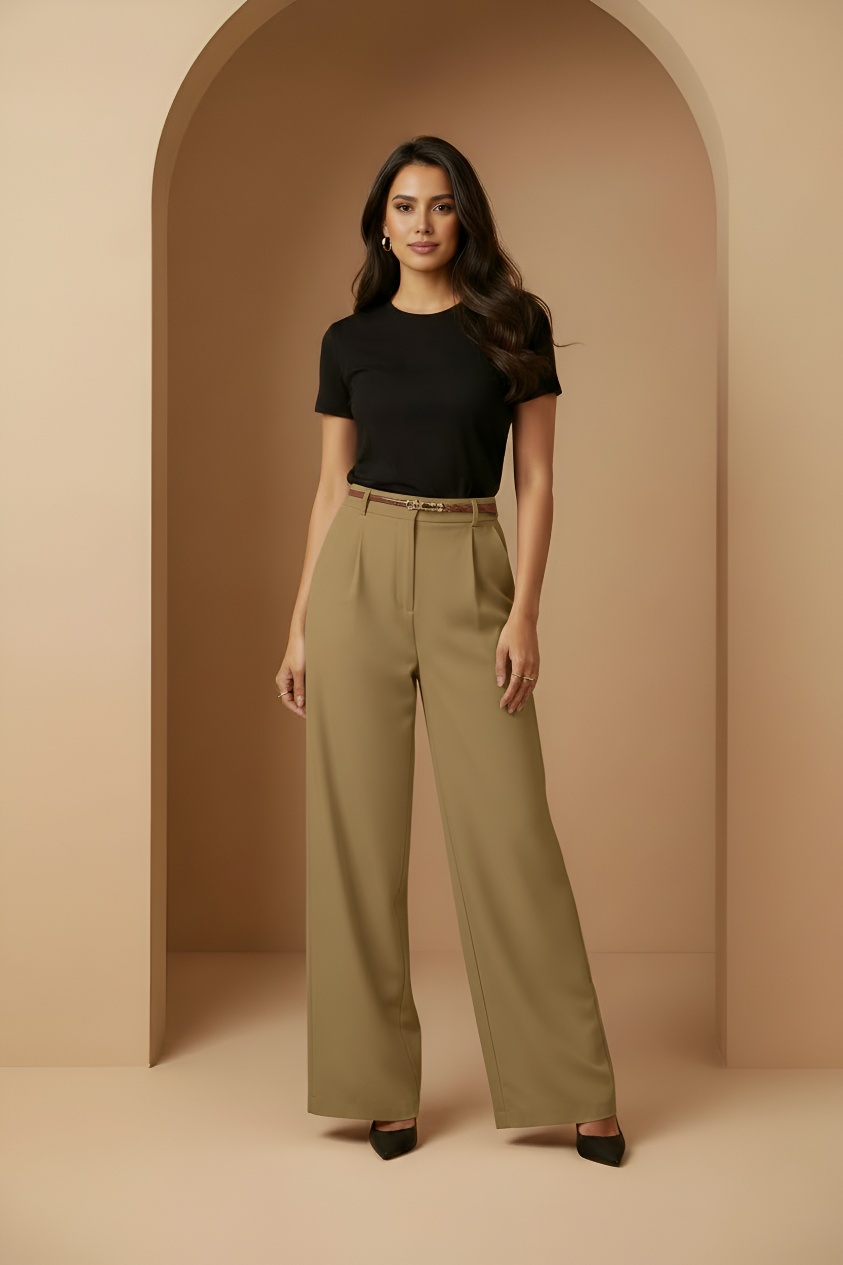 Wide‑Leg Tailored Trousers