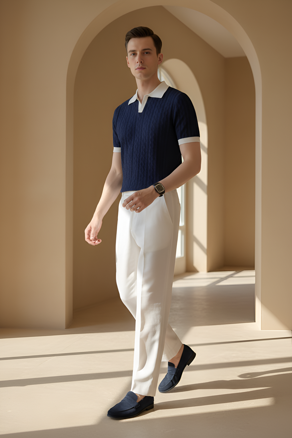 Riviera Contrast Knit Polo