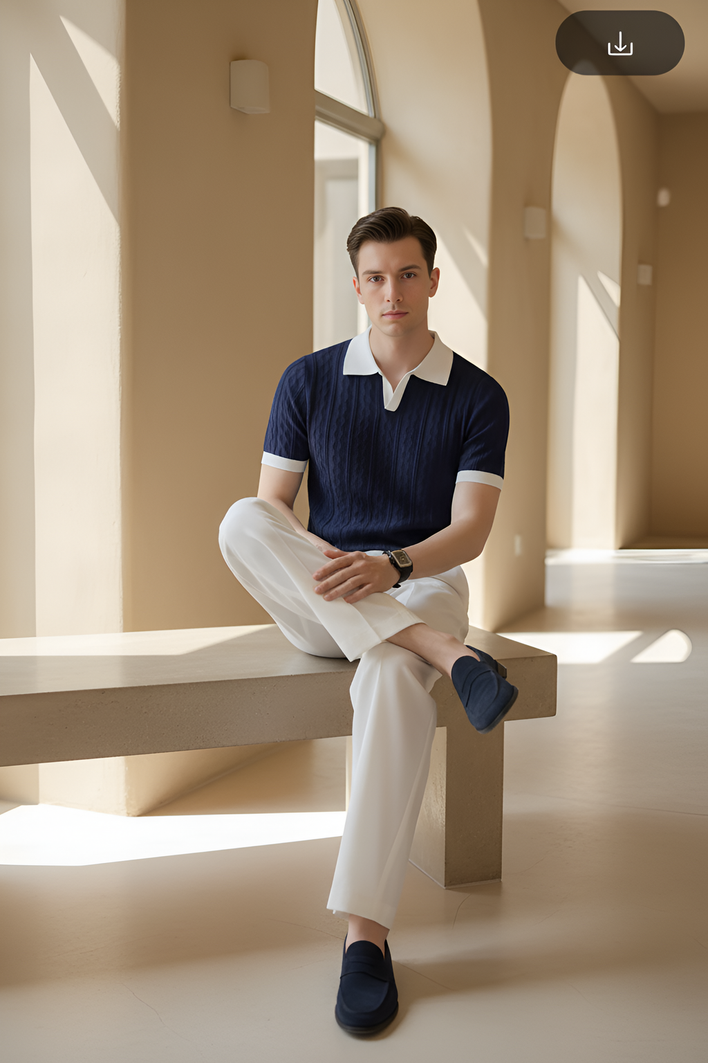 Riviera Contrast Knit Polo