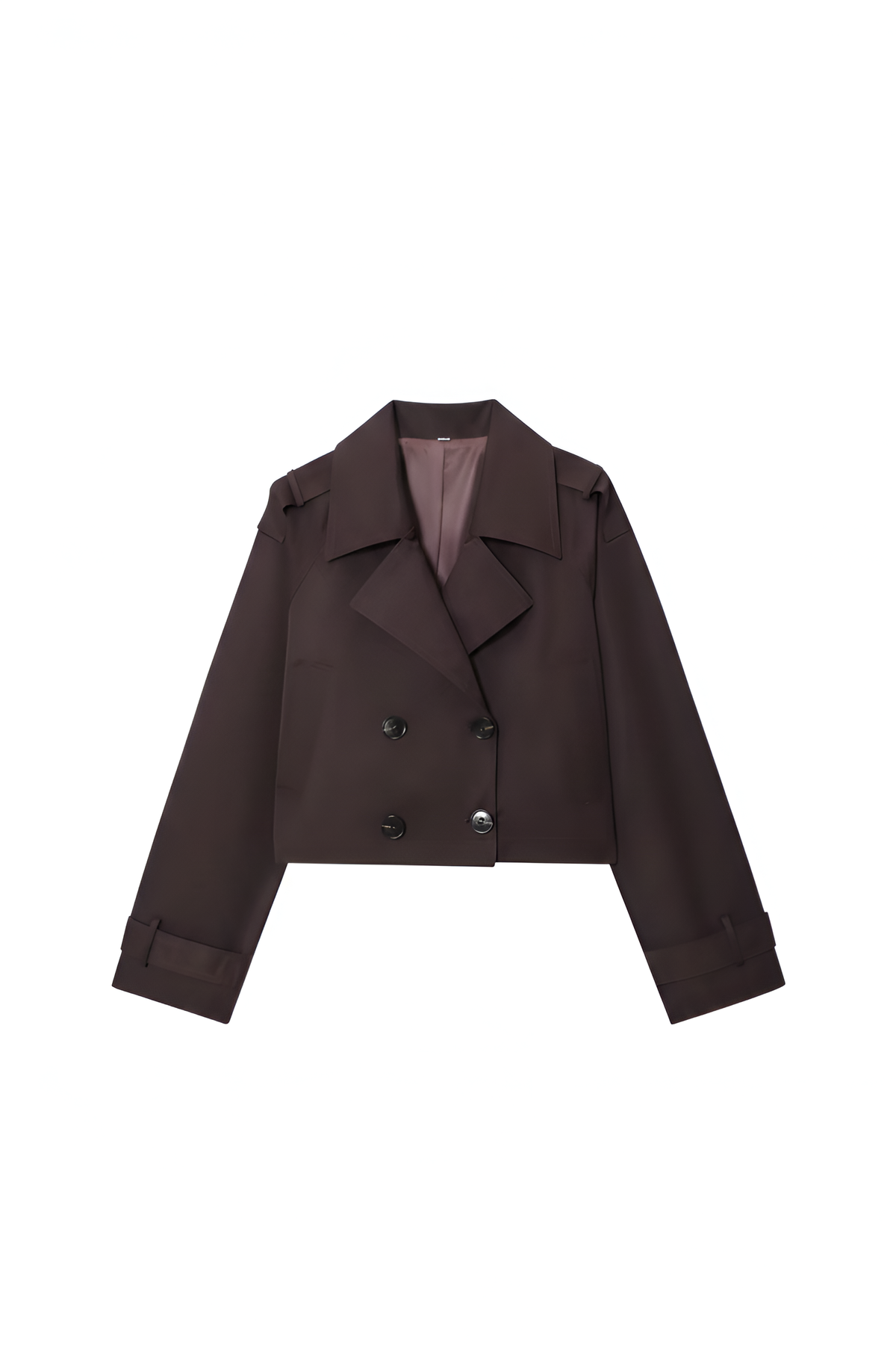 Cropped Double-Breasted Trench Jacket