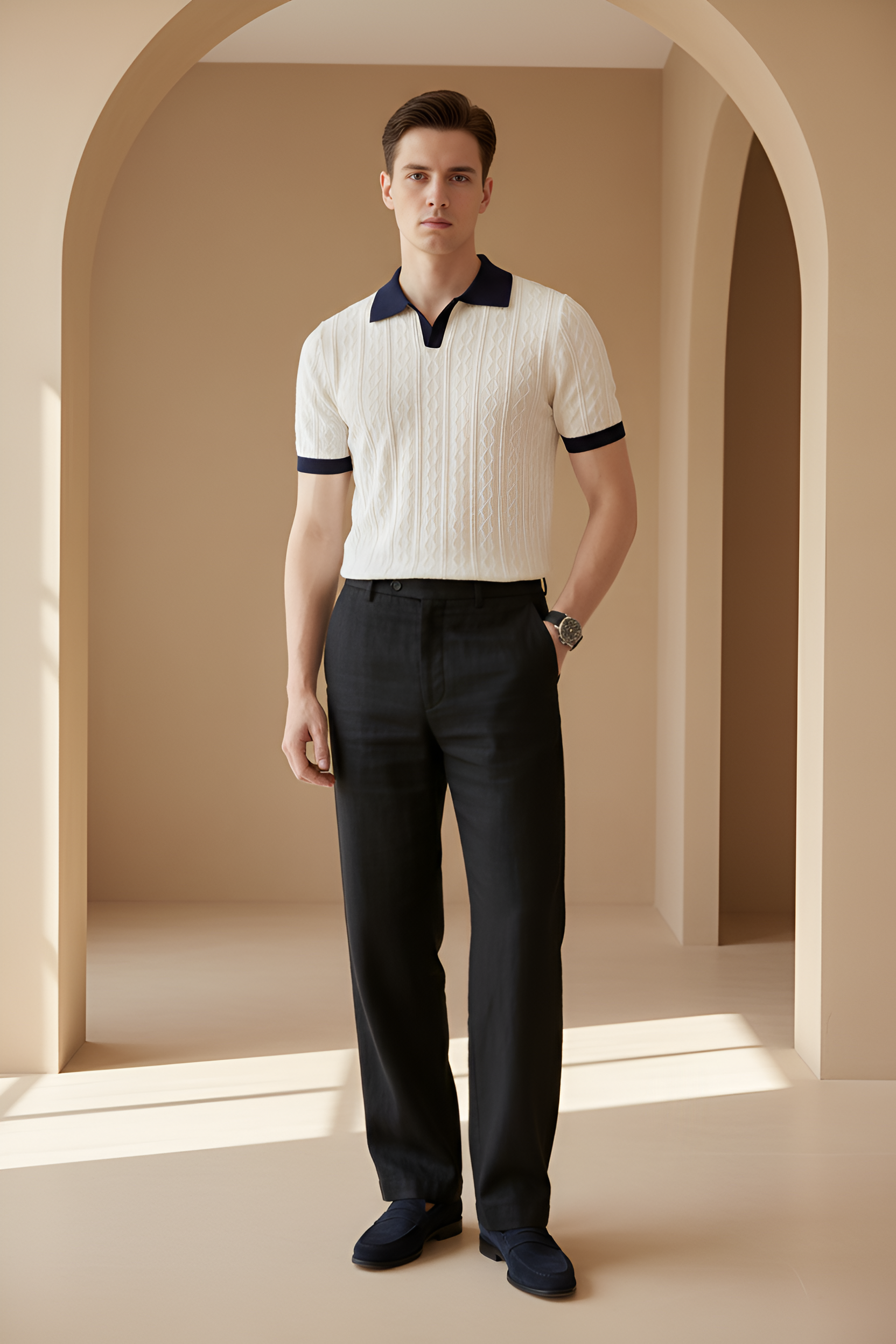 Riviera Contrast Knit Polo