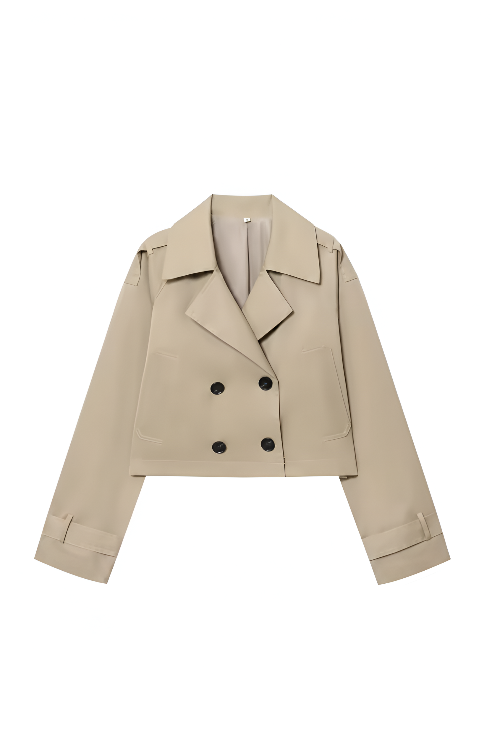 Cropped Double-Breasted Trench Jacket