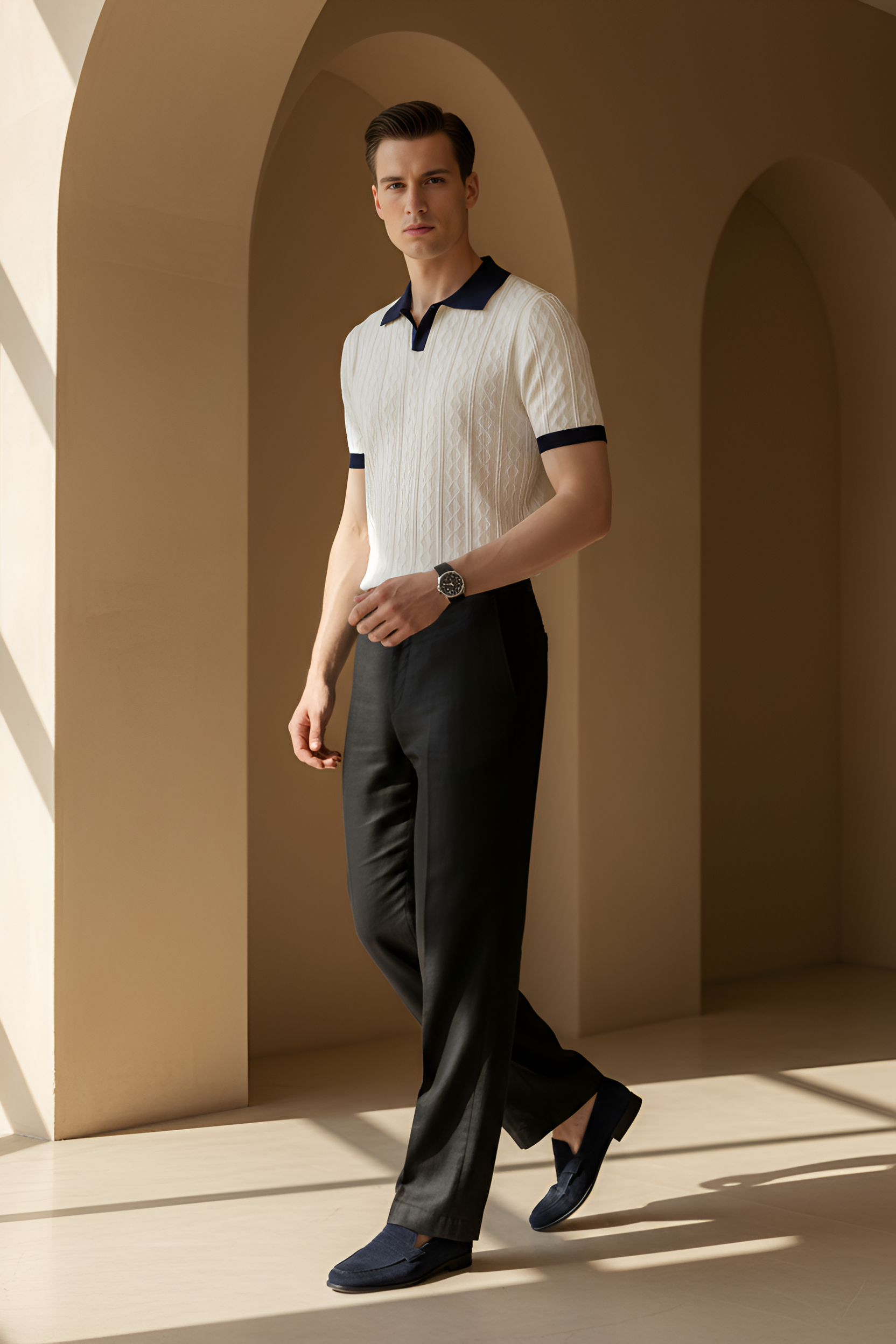 Riviera Contrast Knit Polo