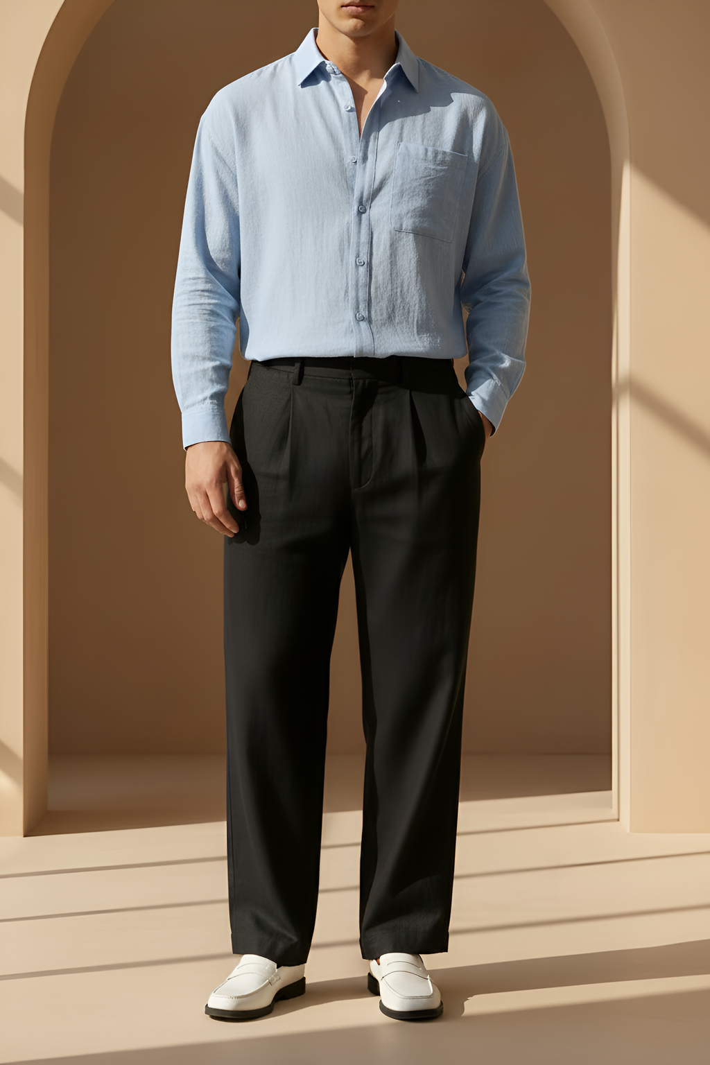 Oldmont Long‑Sleeve Linen Shirt