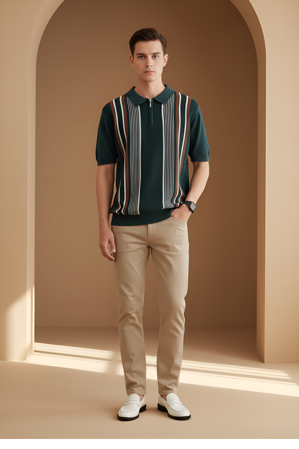 Riviera Multi‑Stripe Polo