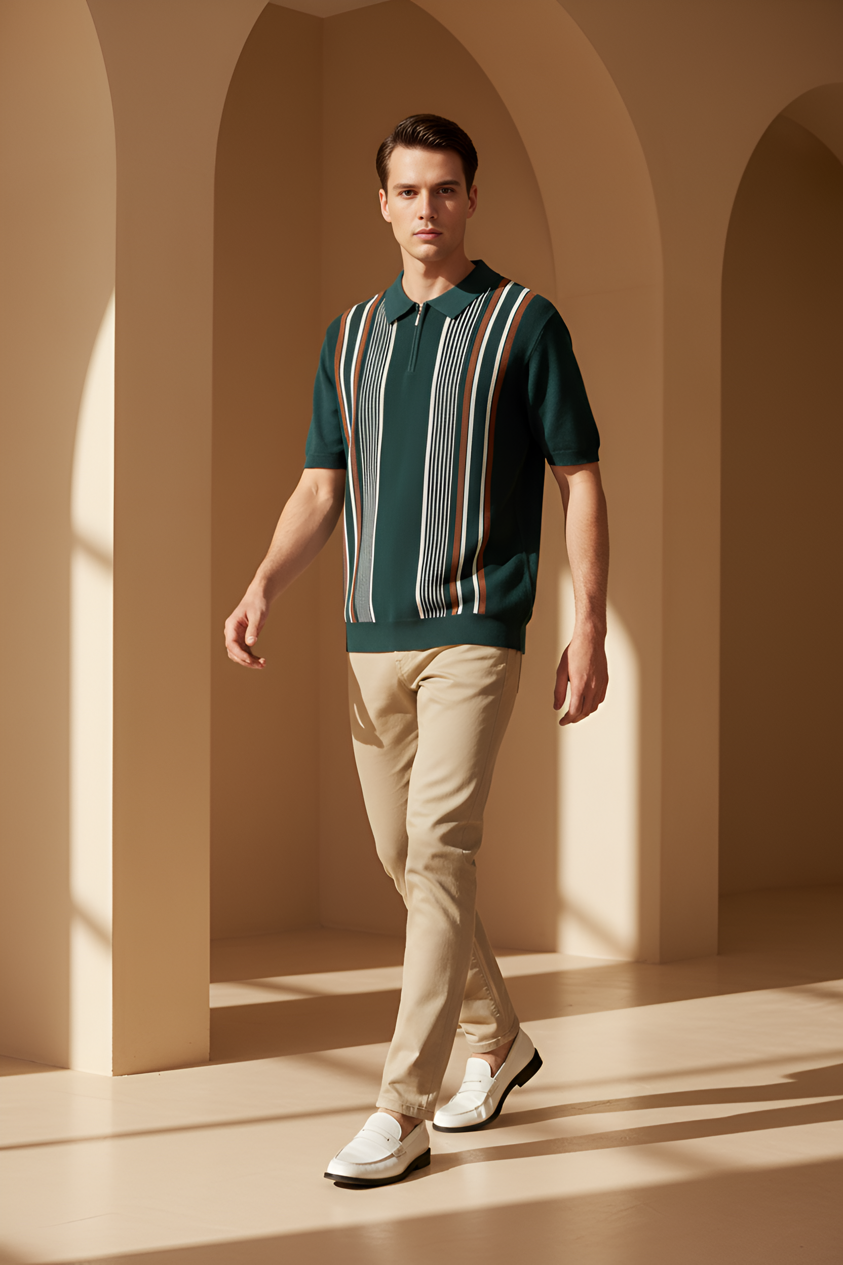 Riviera Multi‑Stripe Polo