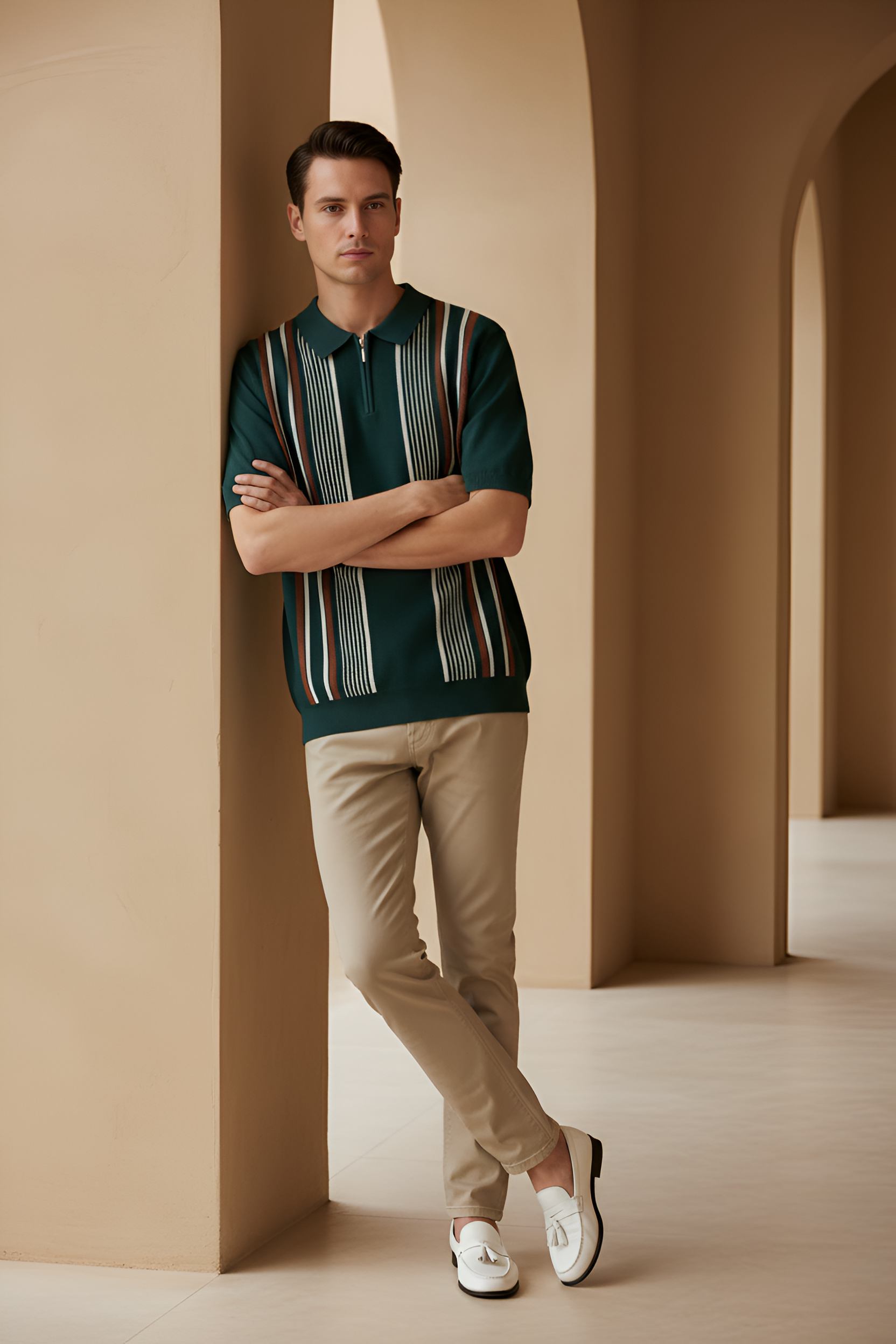 Riviera Multi‑Stripe Polo
