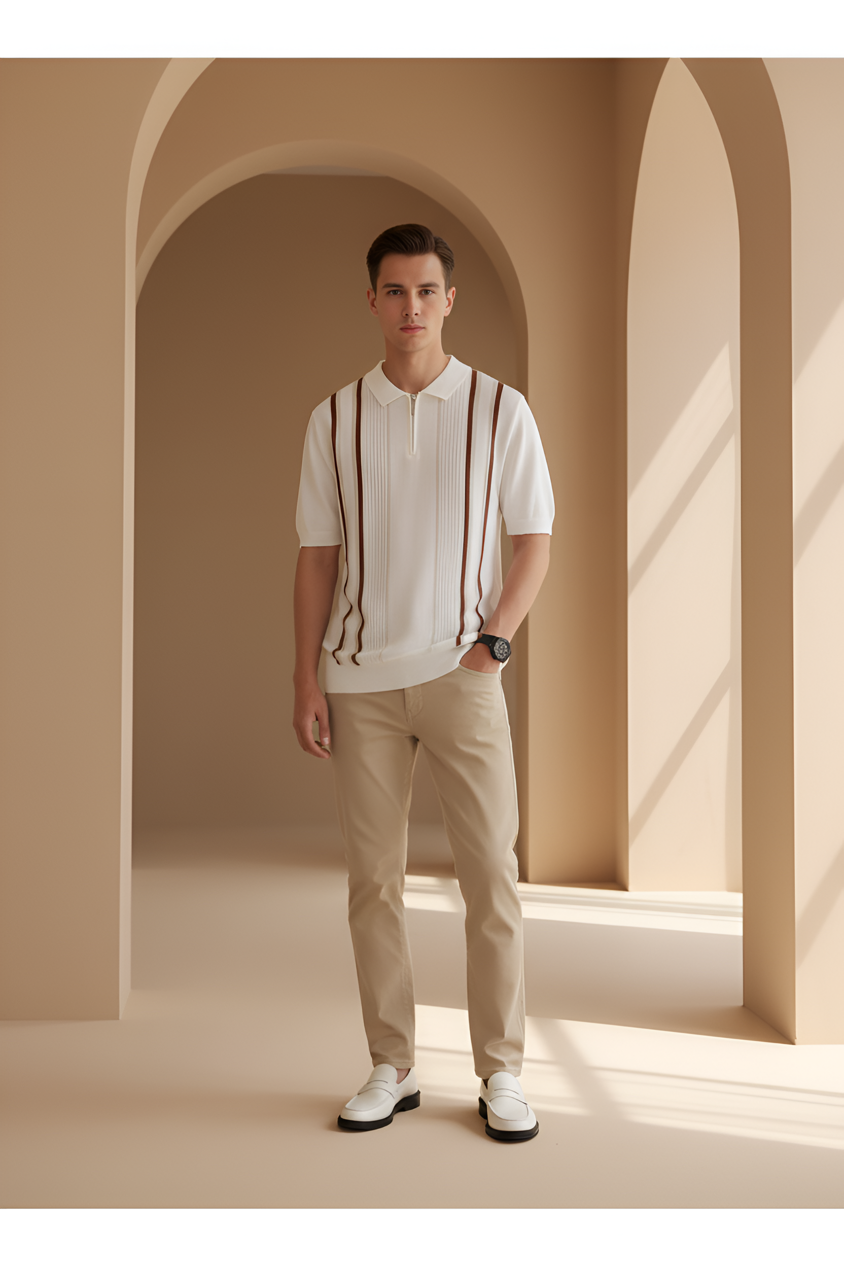 Riviera Multi‑Stripe Polo