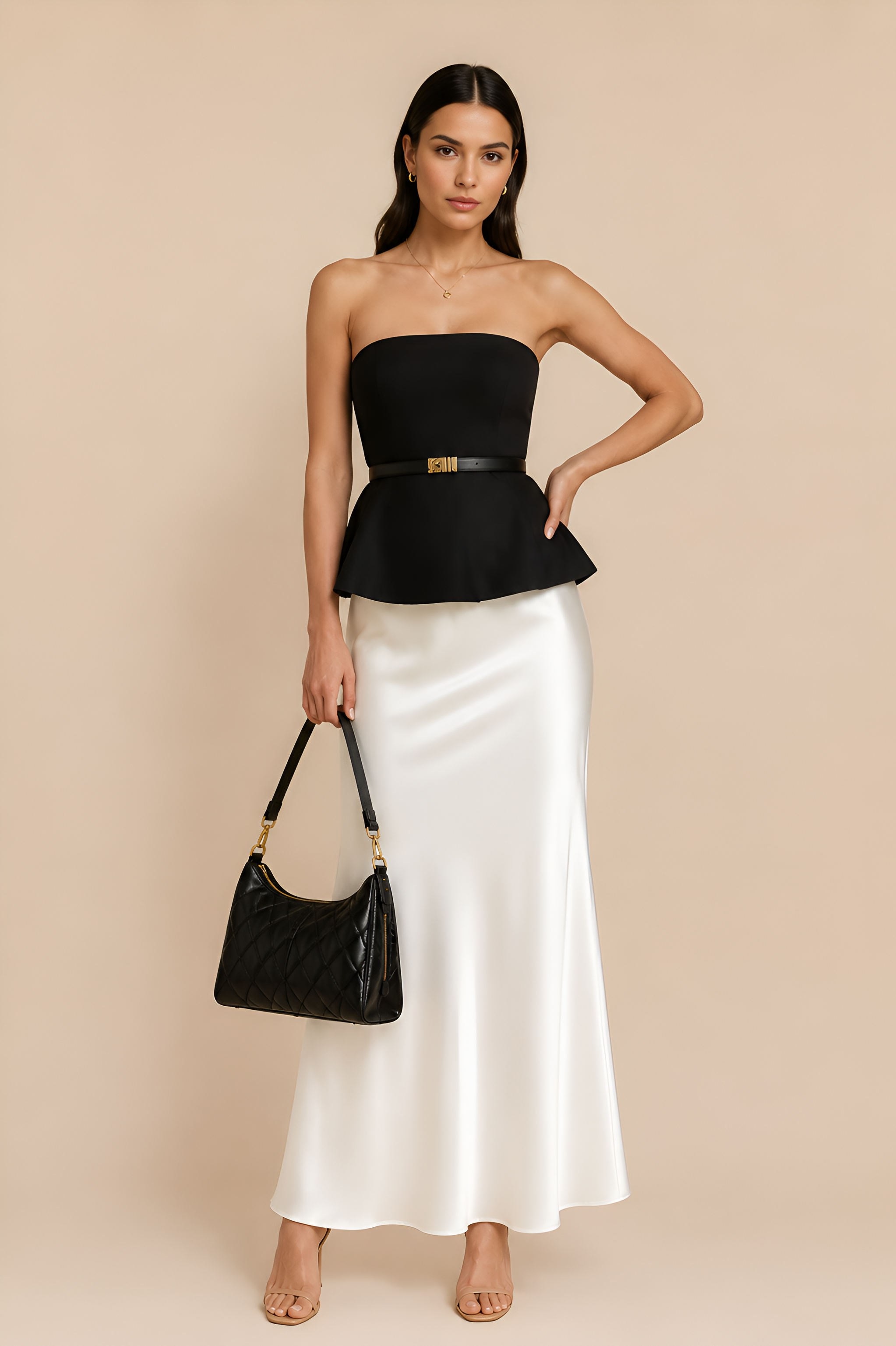Full Satin Midi Skirt