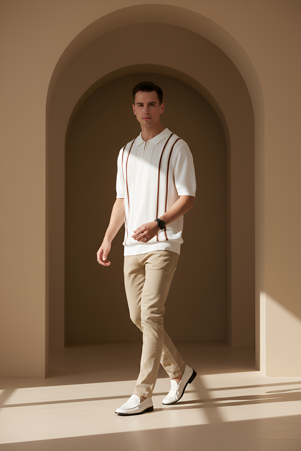 Riviera Multi‑Stripe Polo