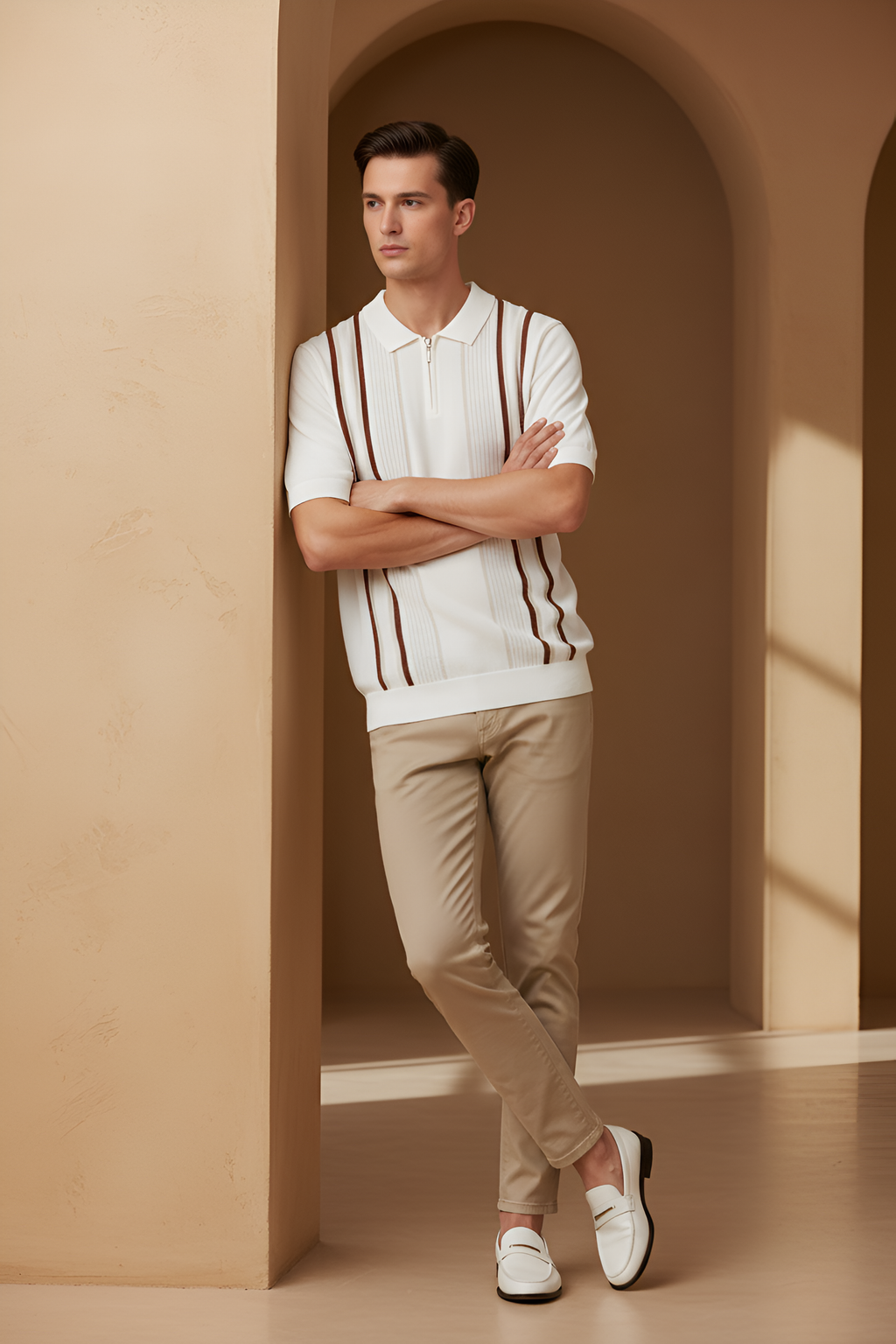 Riviera Multi‑Stripe Polo