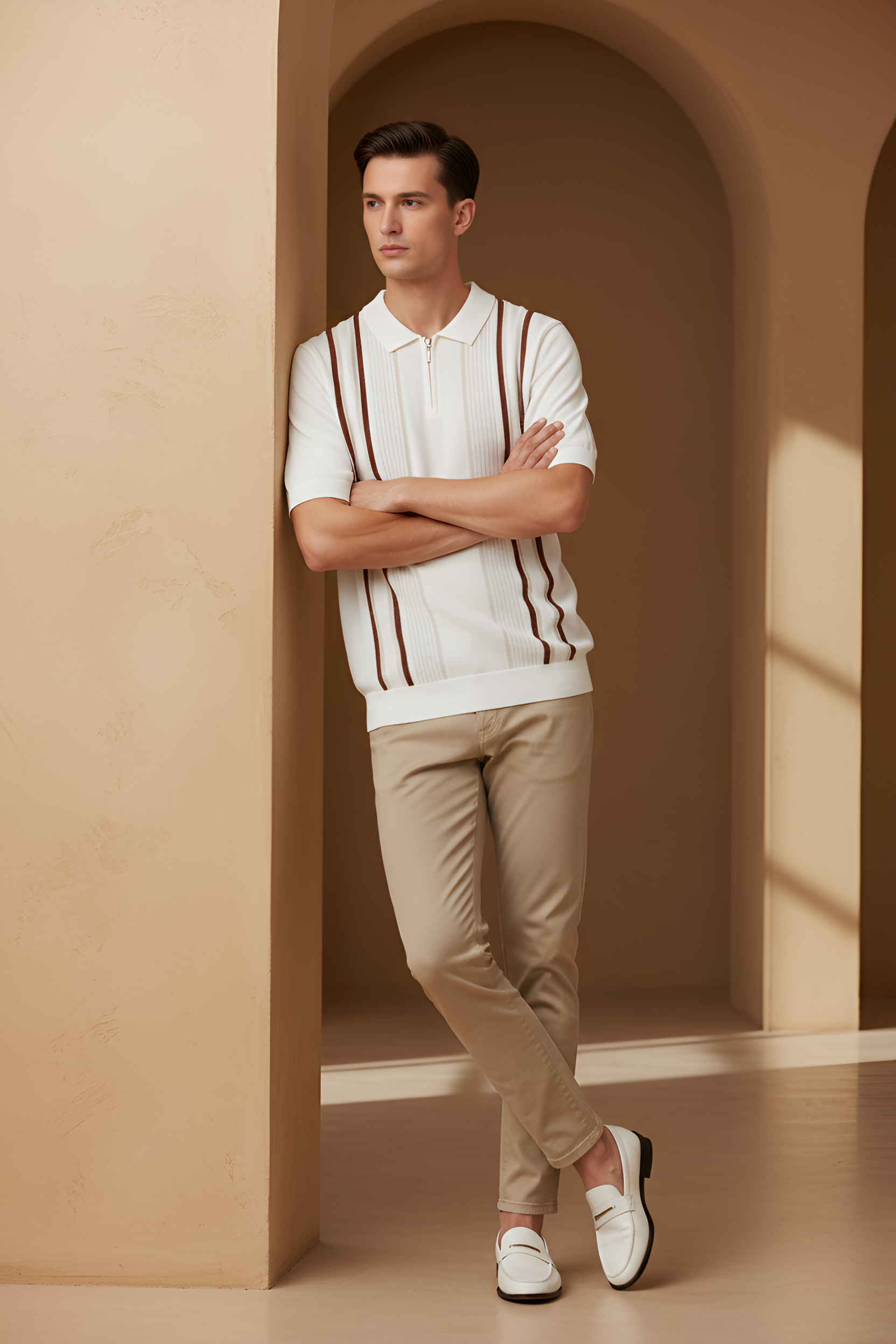 Riviera Multi‑Stripe Polo