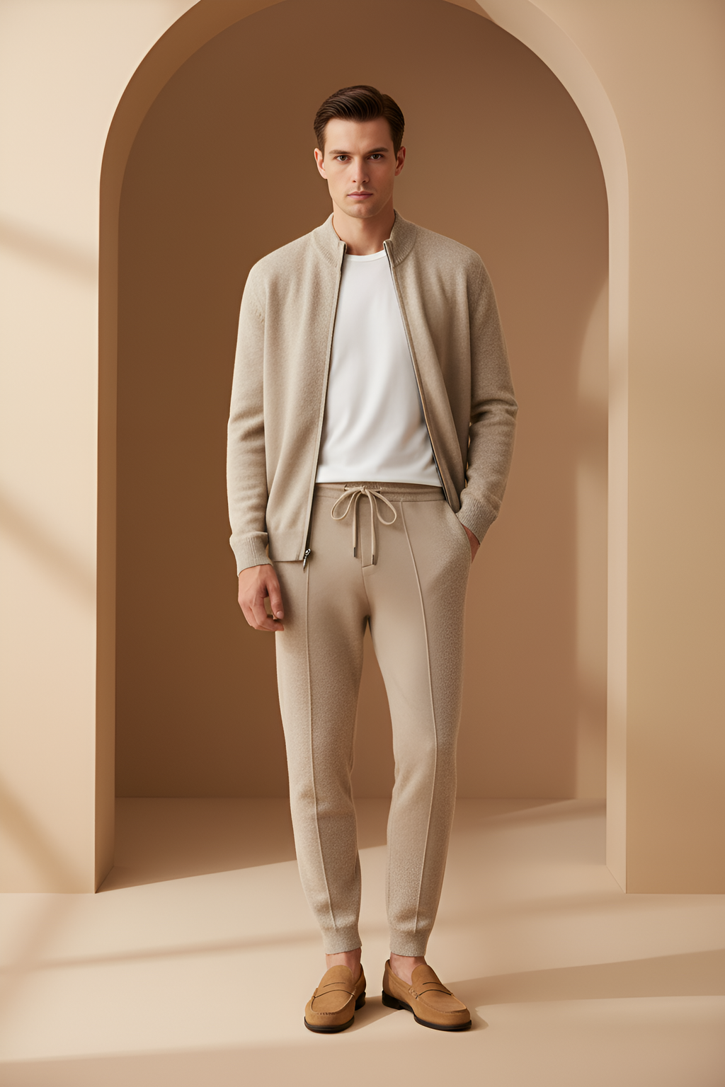 Savile Merino Zip‑Up Set